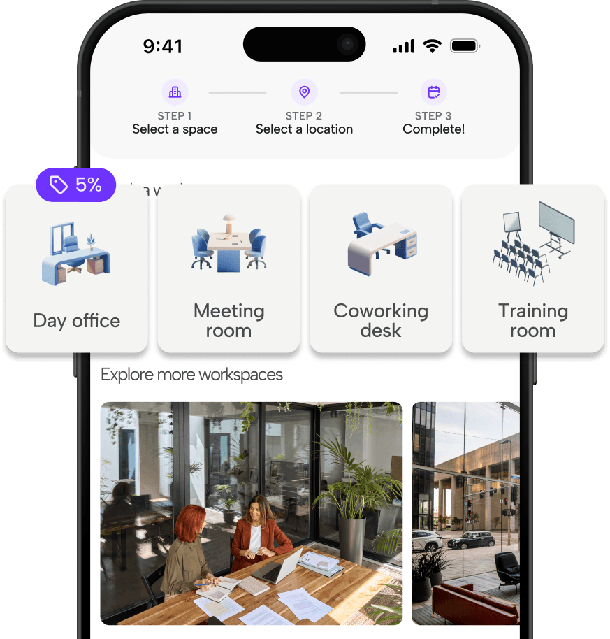 Book workspaces in seconds | Worka app