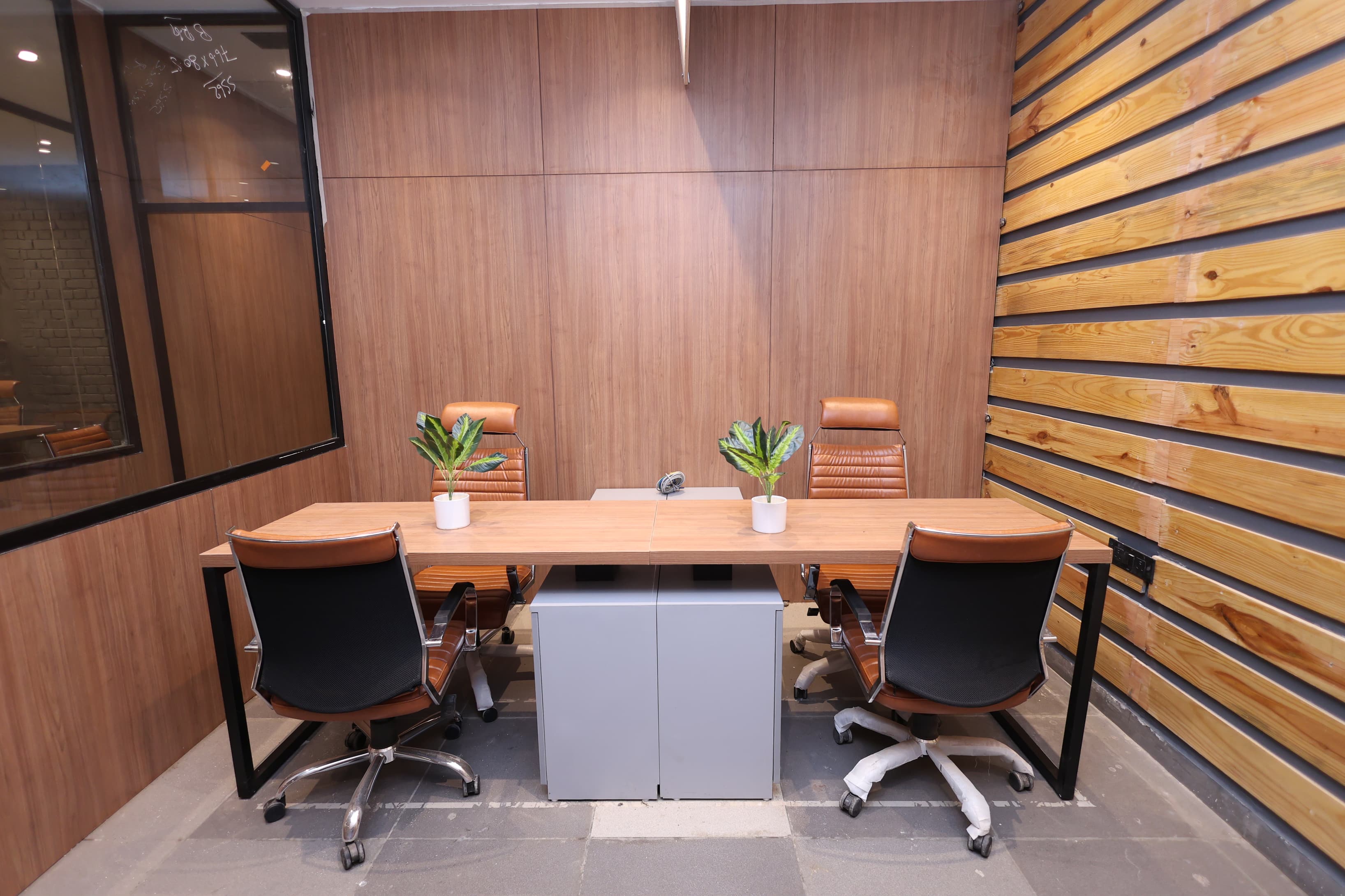 Private offices offering a manager’s cabin and generous seating capacity for teams.