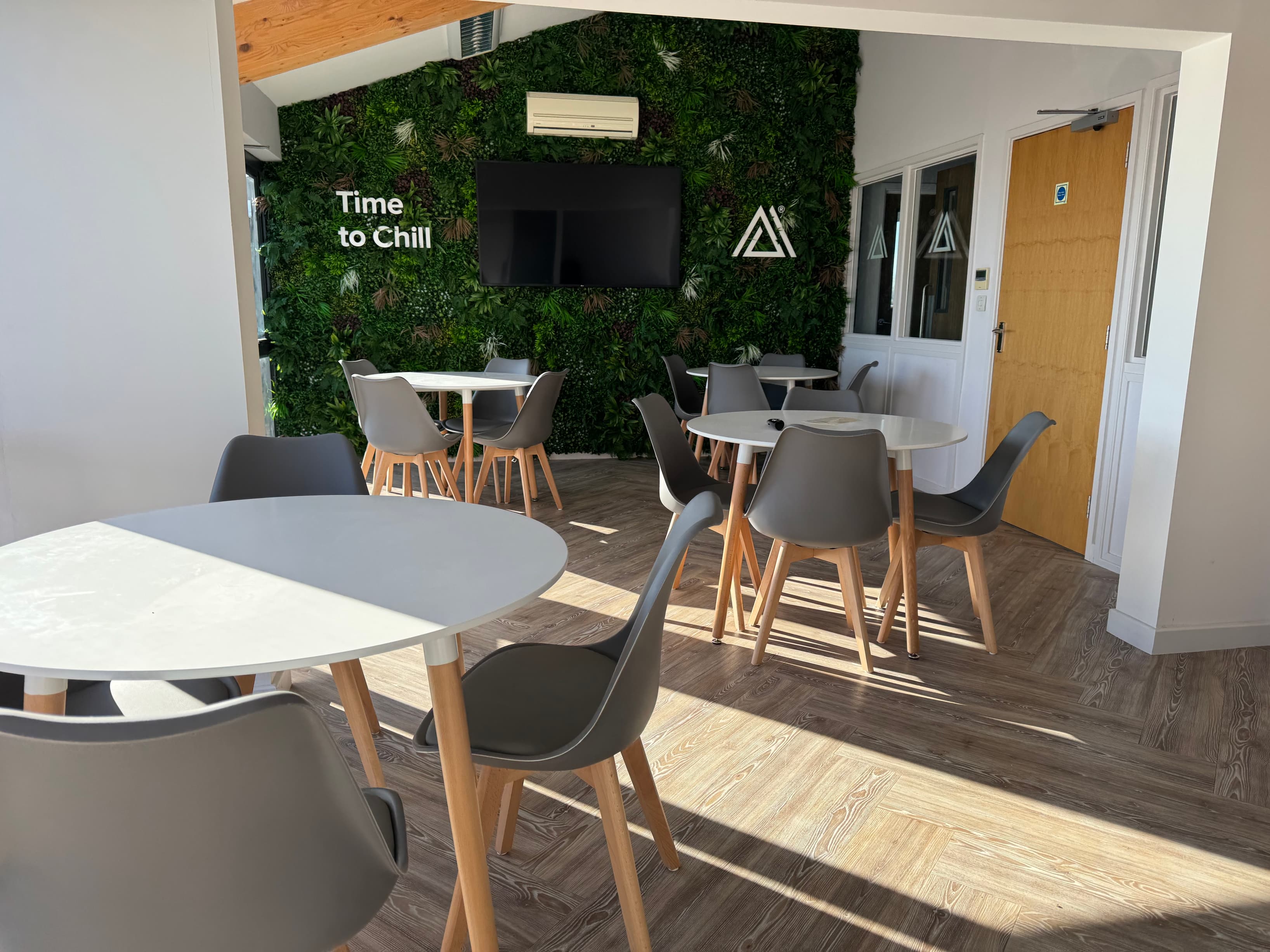 Excellent staff room with balcony access.