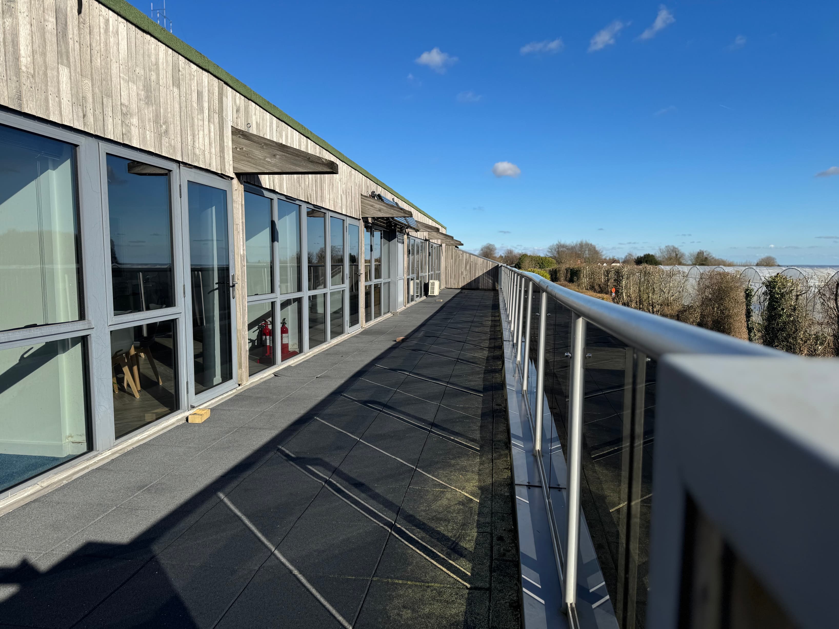 Balcony accessible from staff room.