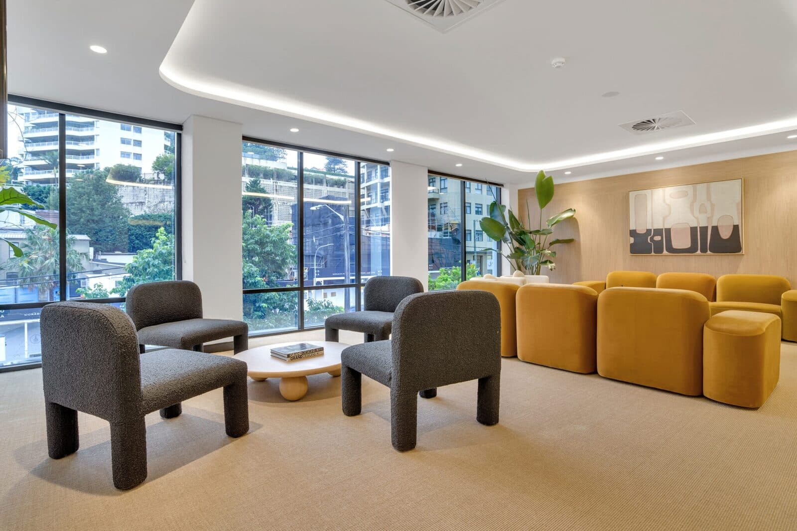 Communal lounge and breakout space at Paddock Offices Edgecliff Communal lounge and breakout space at Paddock Offices Edgecliff