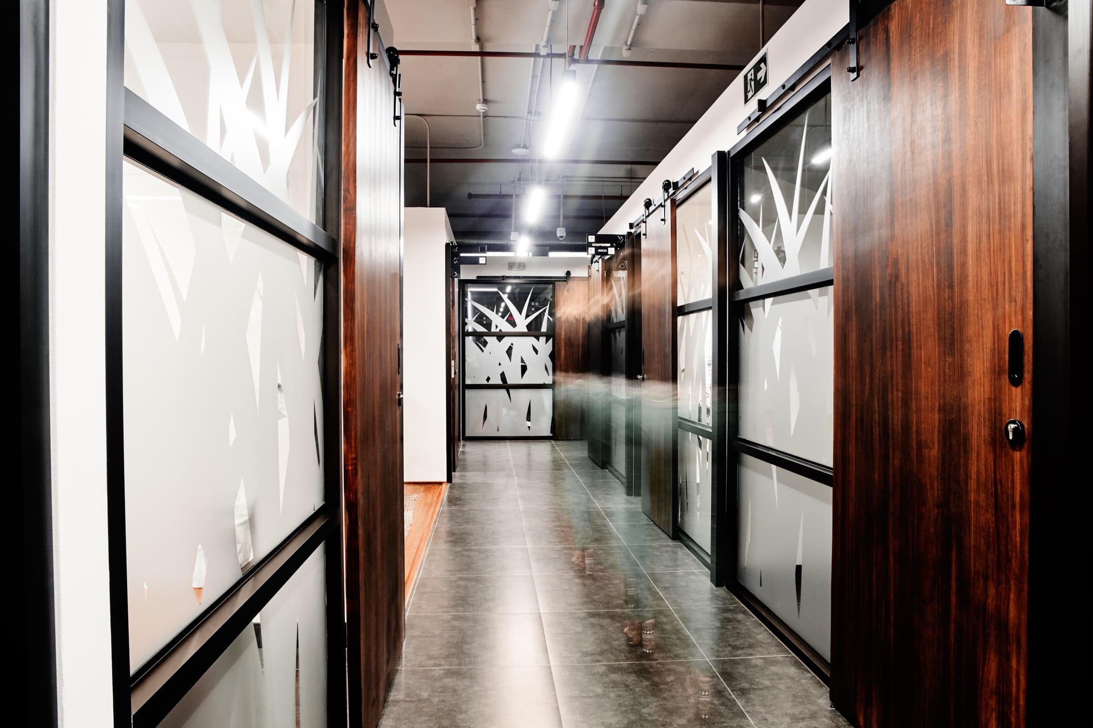 Hallway of private offices.