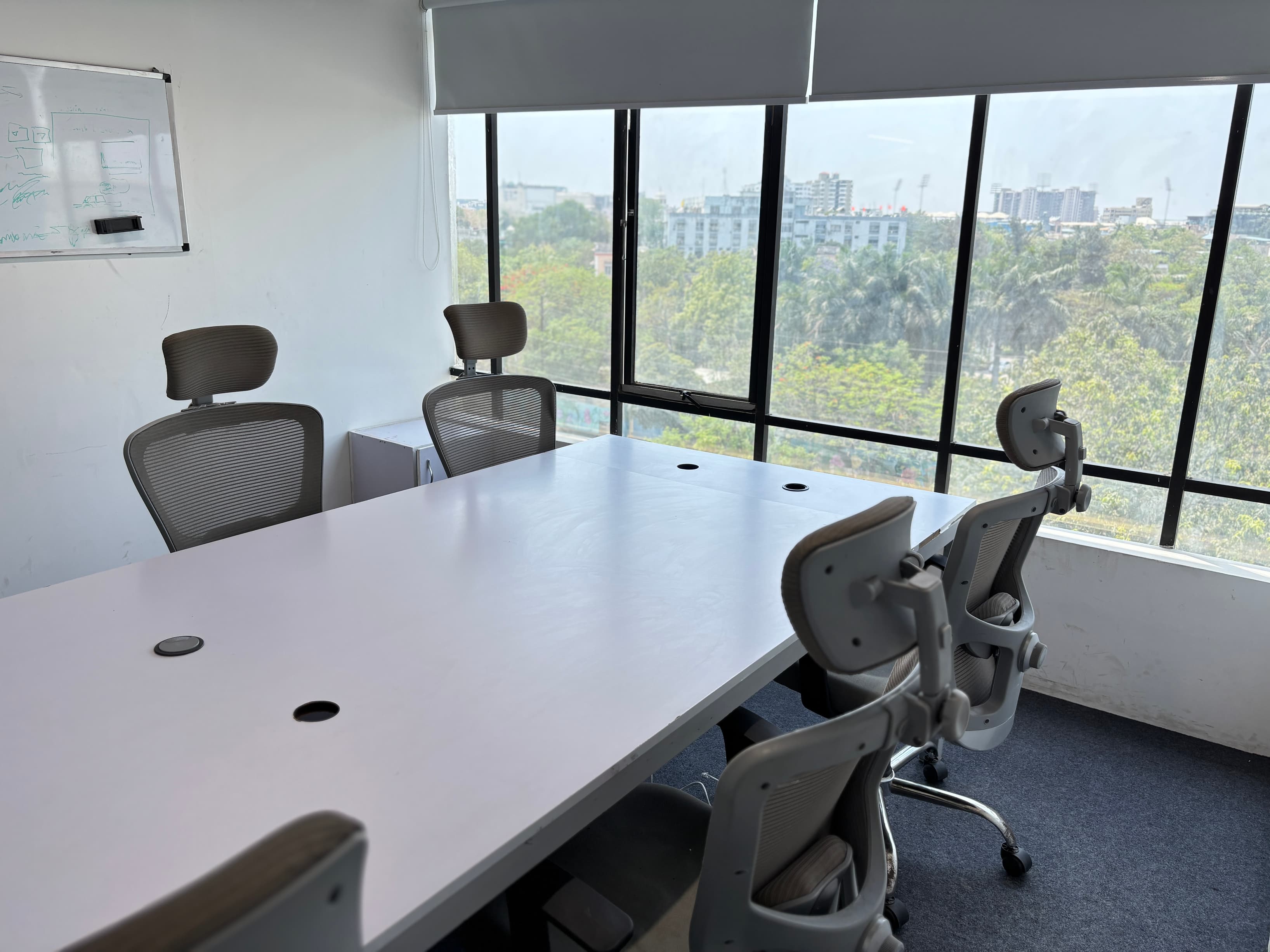 Bright Meeting Room with Panoramic City Views
