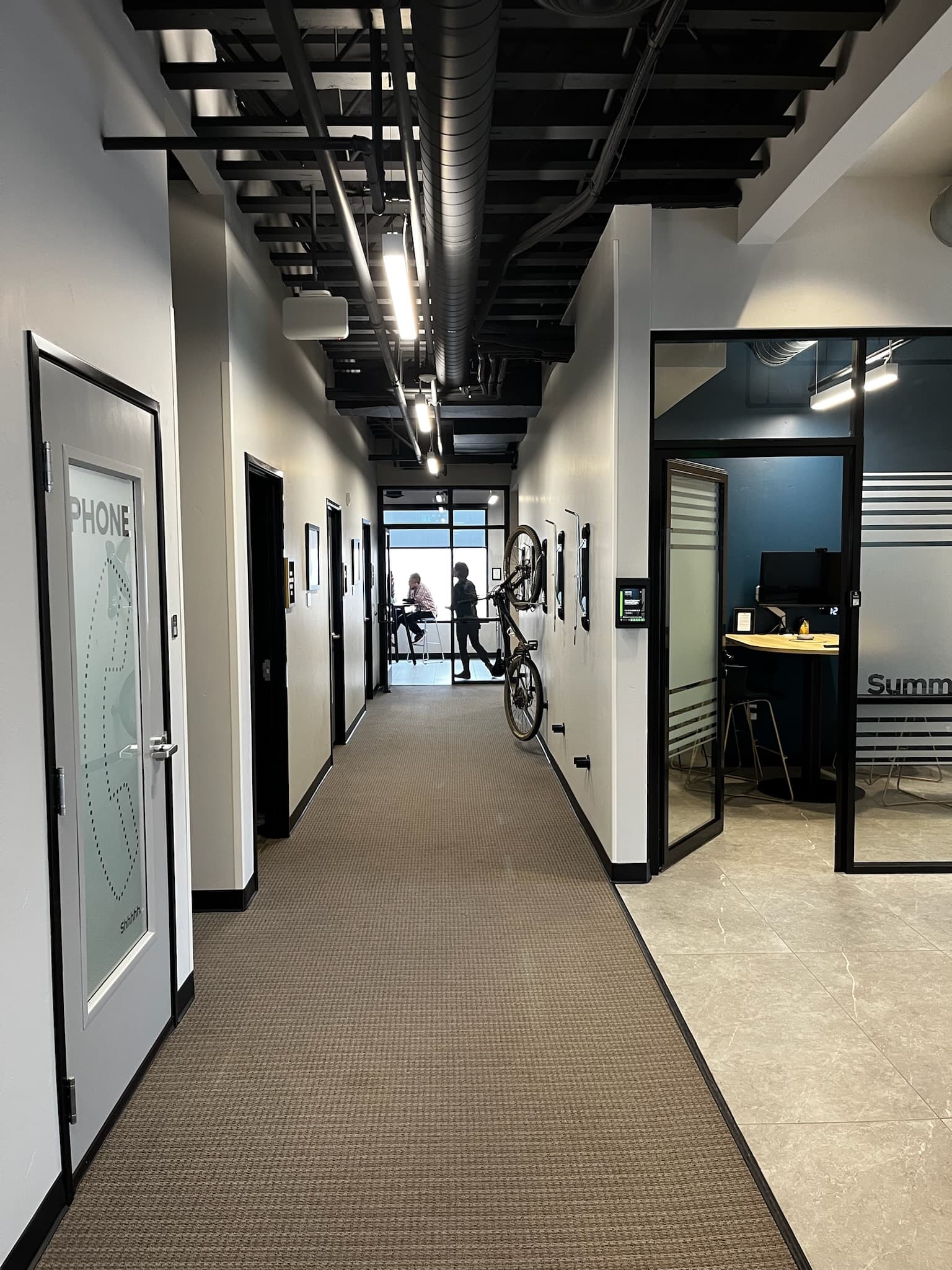 Outside the large phone room and summit conference room