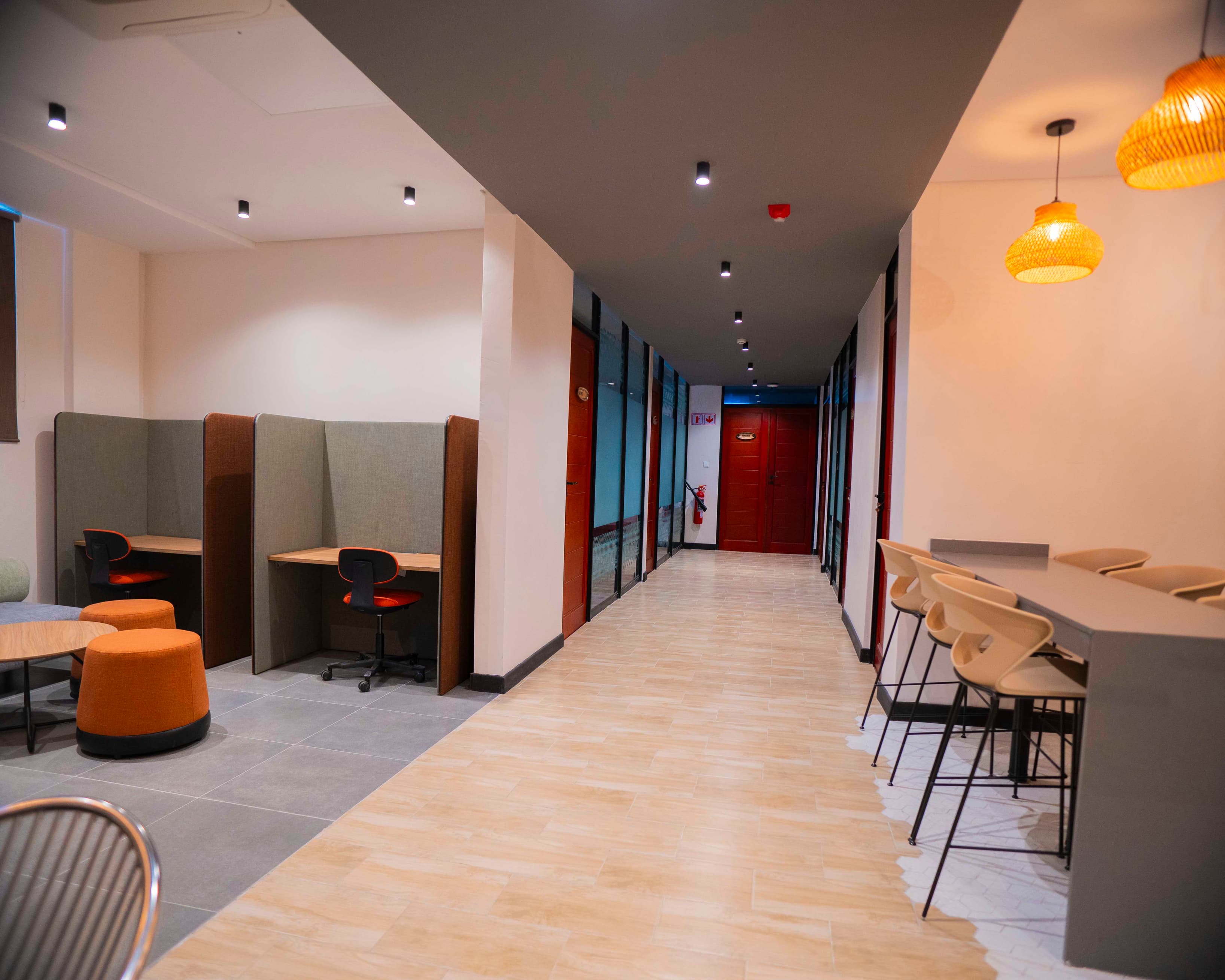 Passage leading to small offices/meeting rooms