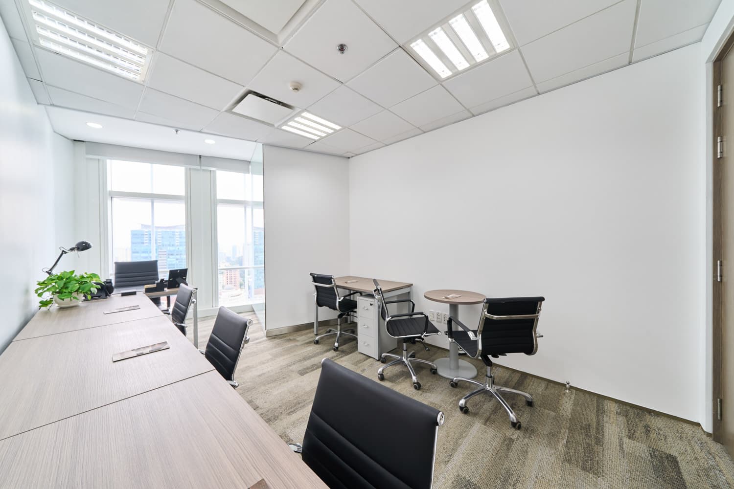 Private office with view and white board Private office with view and white board