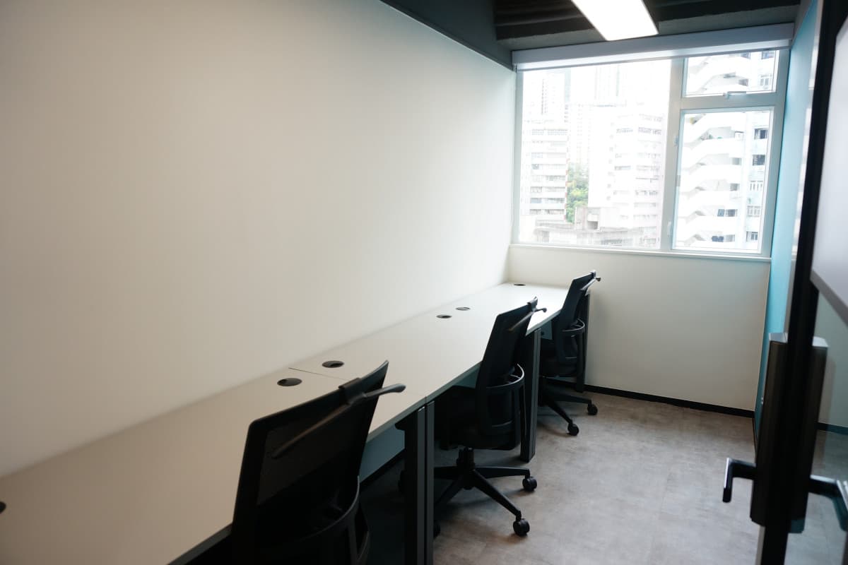 Furnished Office Room with windows Furnished Office Room with windows