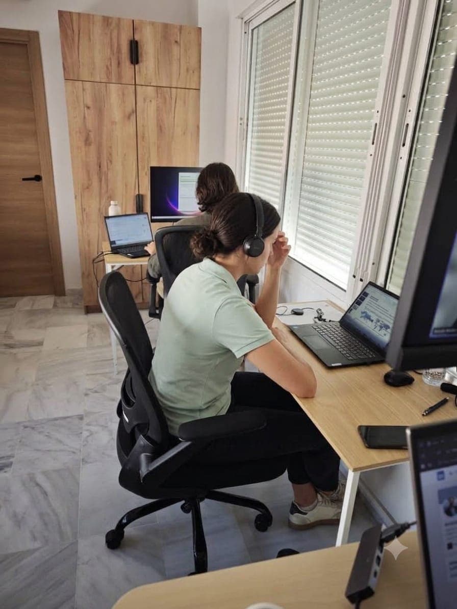 Desks with monitors Desks with monitors