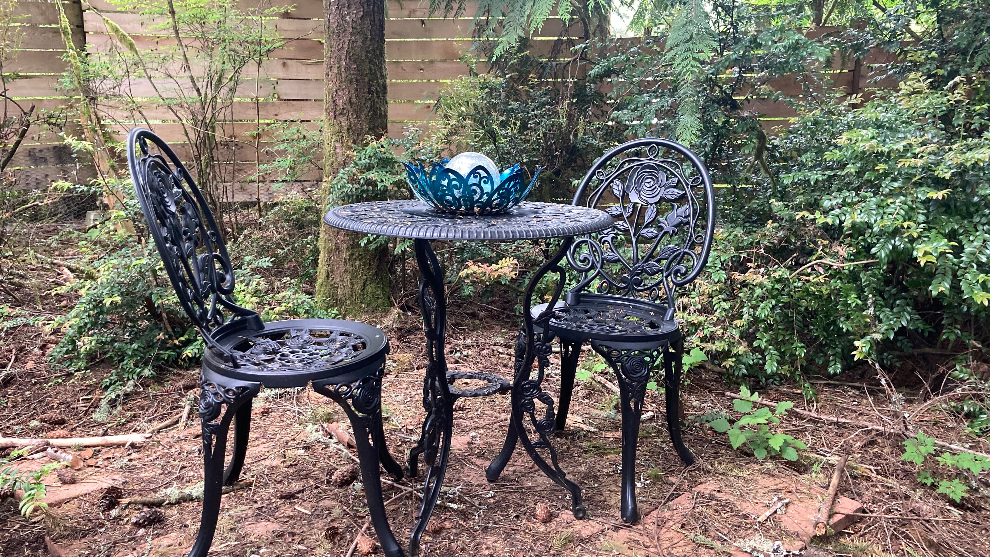 Private table and chairs for the Forest Cathedral. 