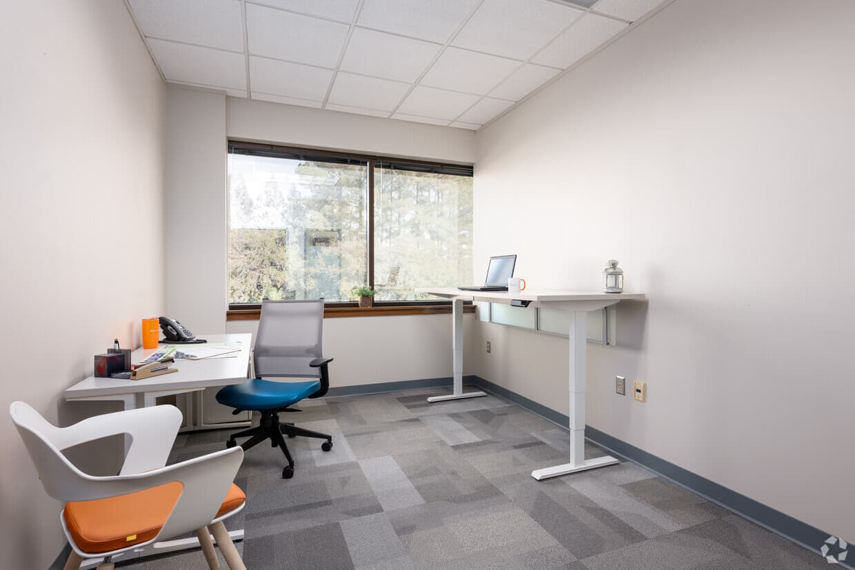 Window office with two work stations