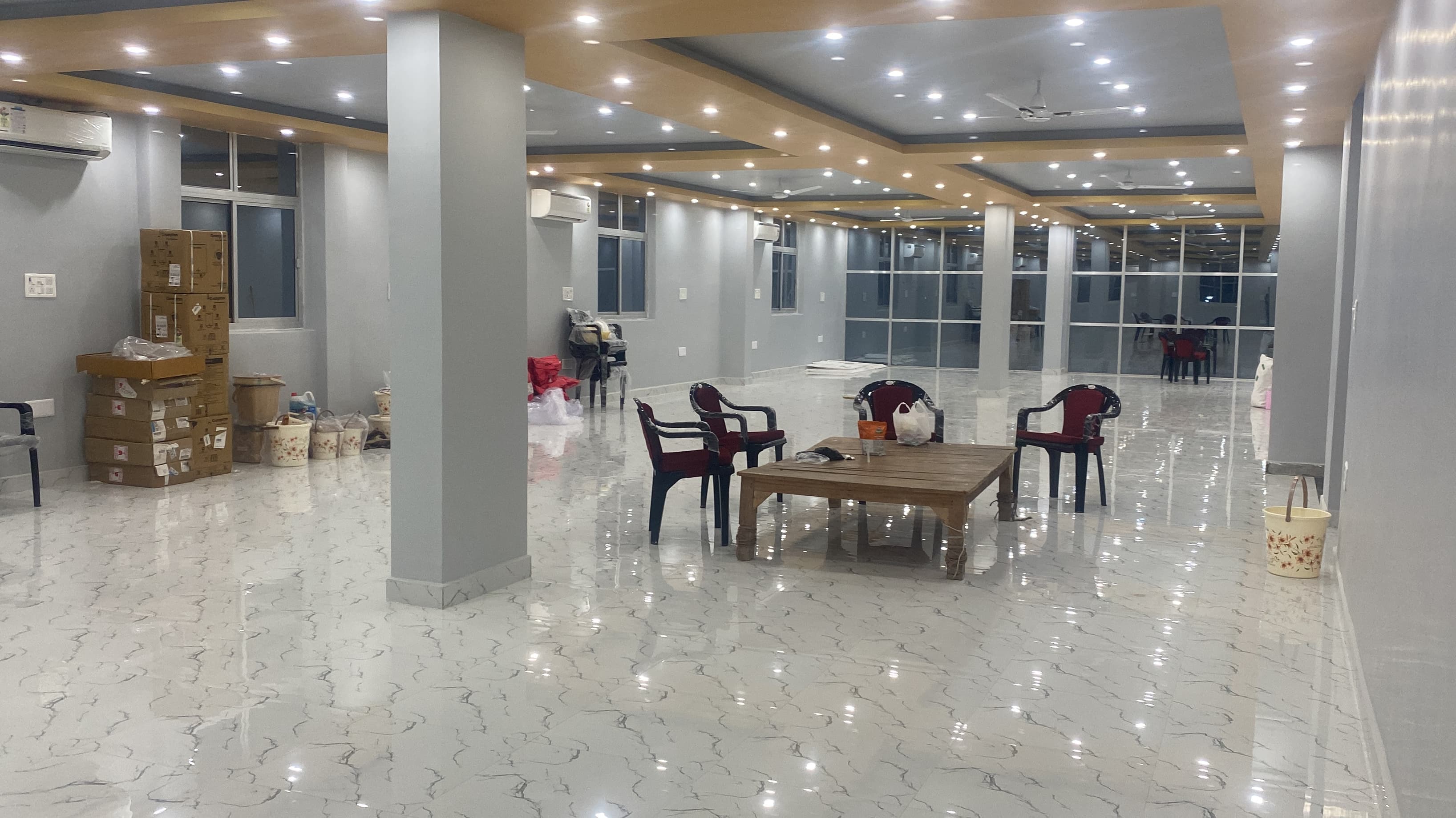Comfortable seating arrangement space for guests at Vishal Banquet Hall