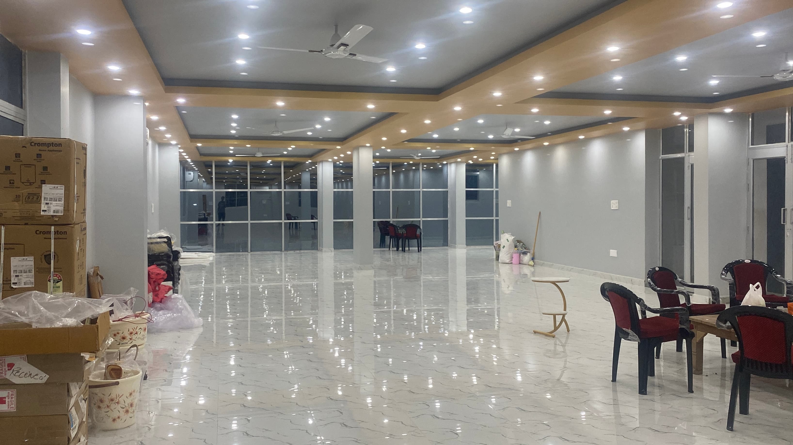 Warm LED lighting atmosphere enhancing celebrations at Vishal Banquet Hall