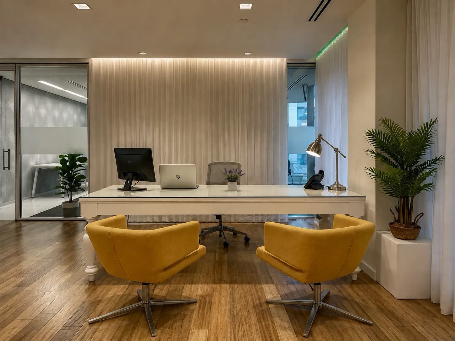 Professional front desk support to welcome guests and enhance your workspace experience.