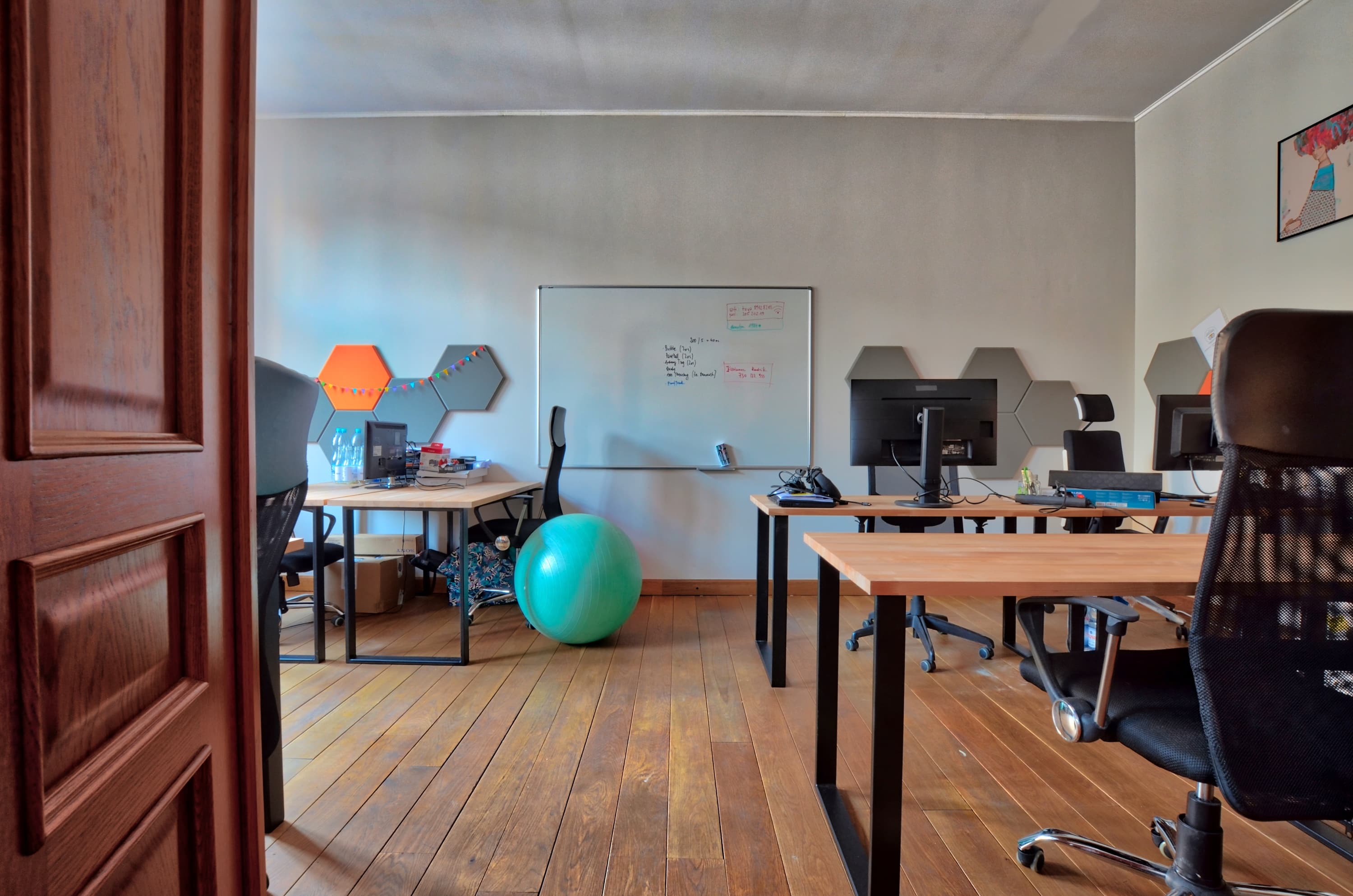 open space with desks