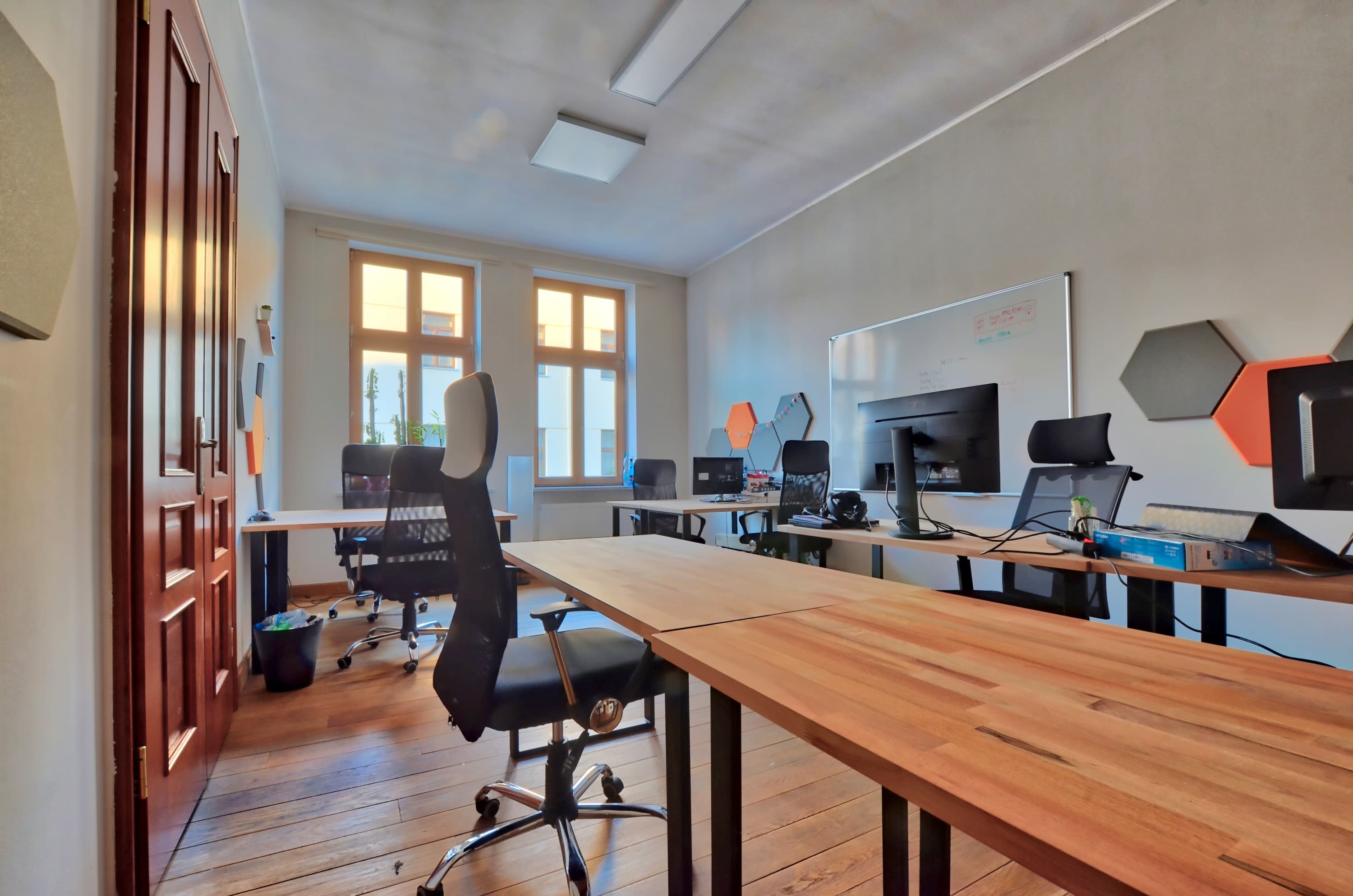 open space with desks