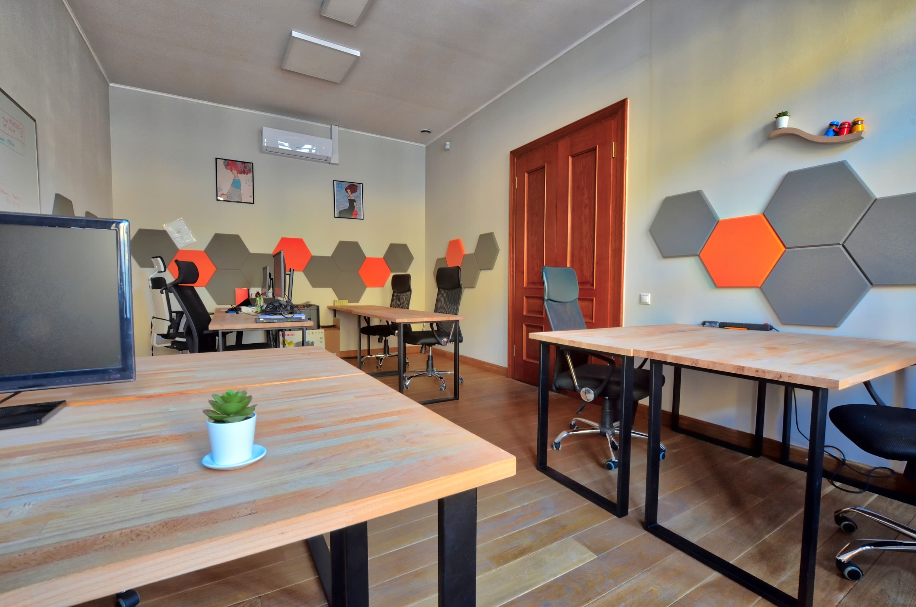 open space with desks