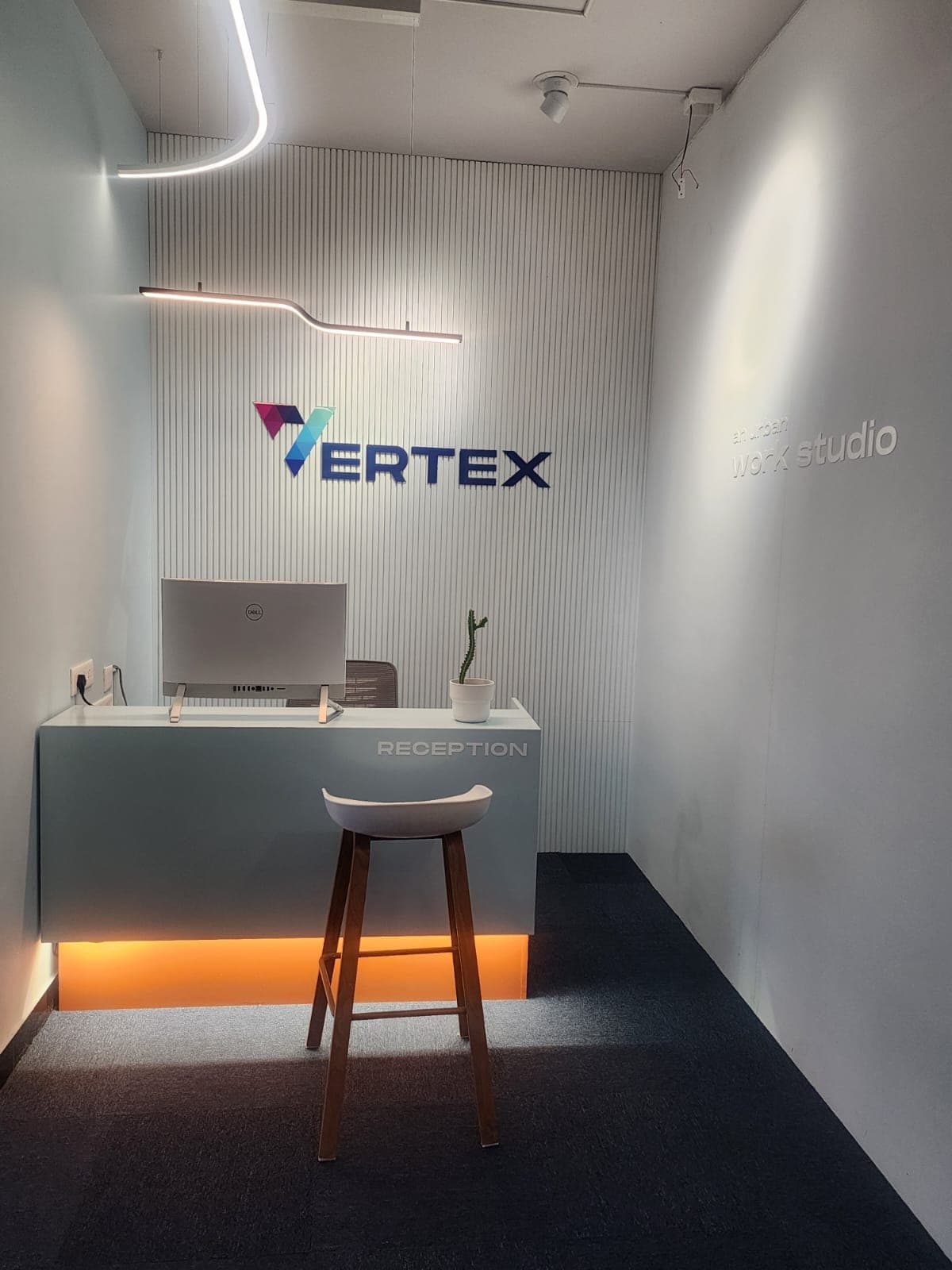 Professional reception space with welcoming ambiance and visitor support