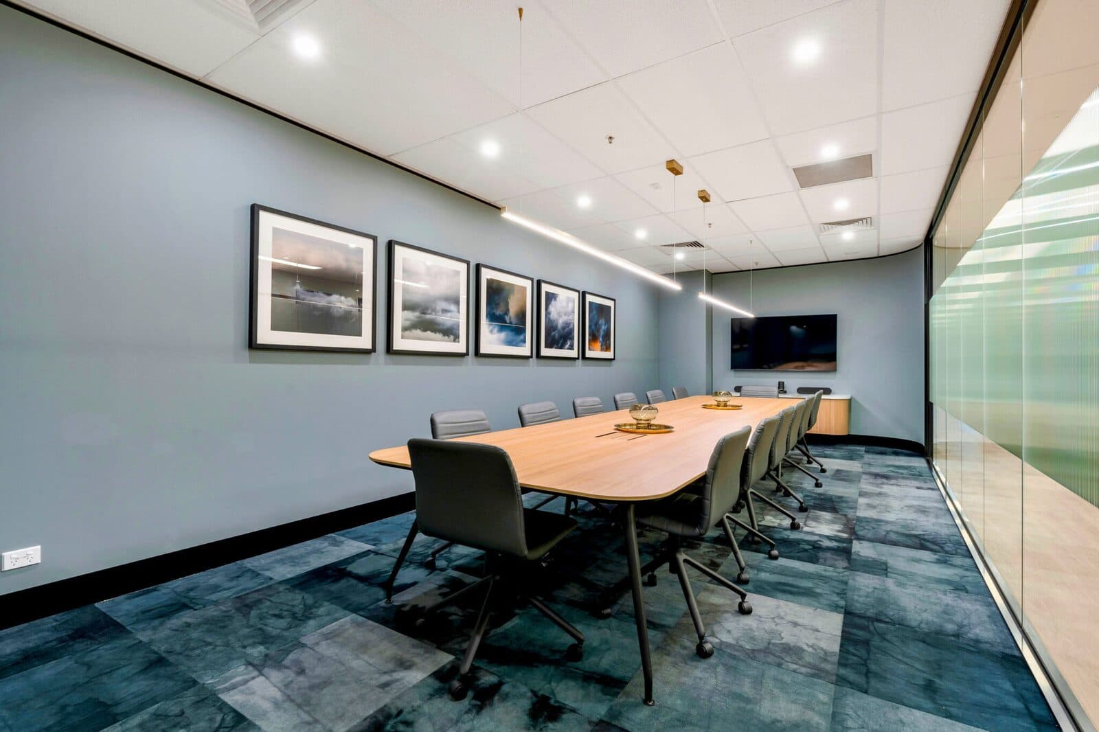 Meeting room with long table