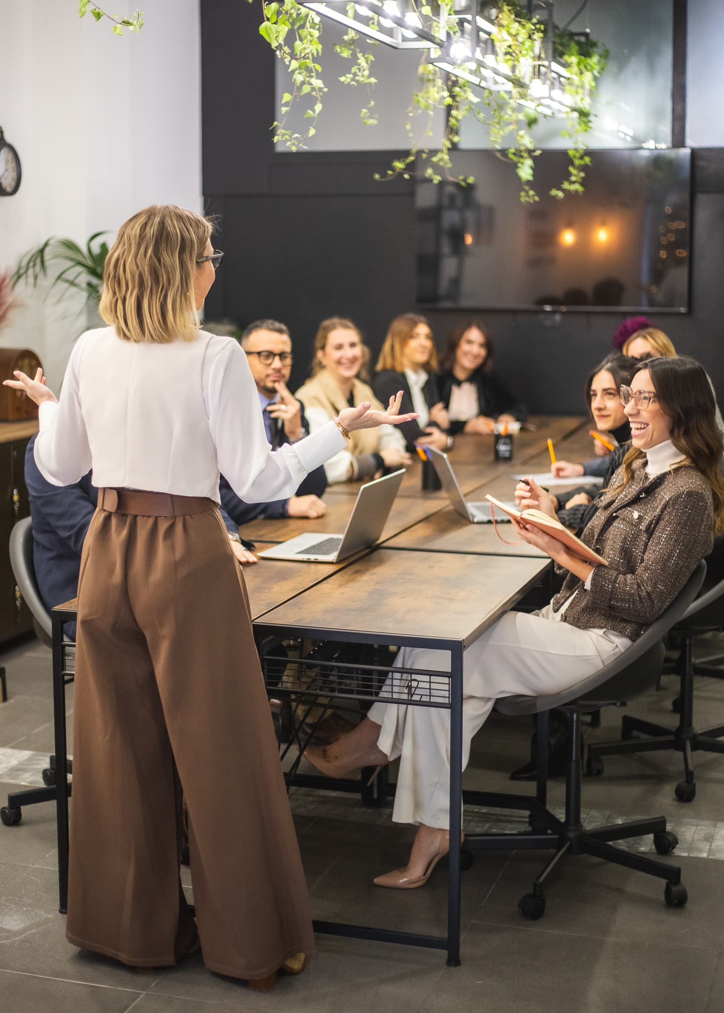Coworking desks meeting