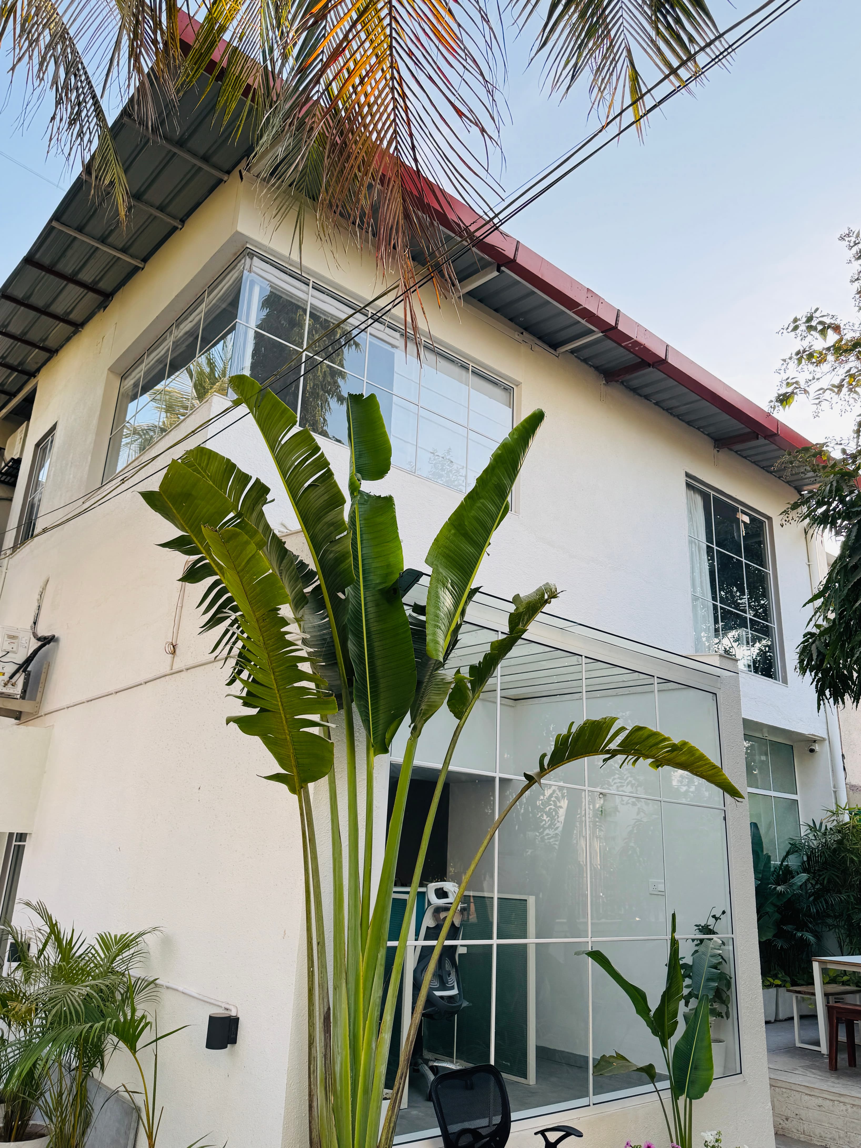 Our setup is modern, yet rooted in old architecture, we have built our space from a 40 year old bungalow. 