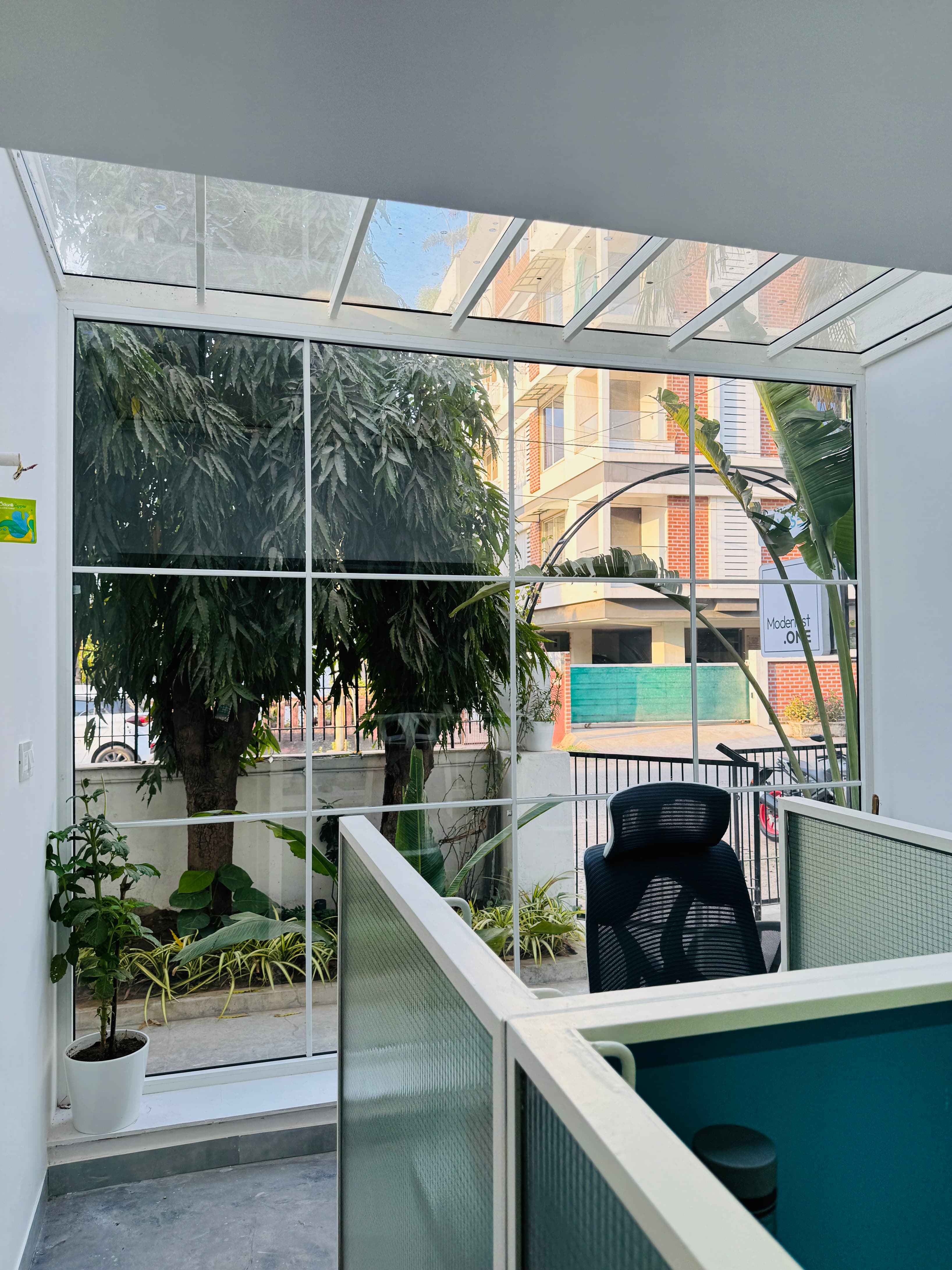 Our largest fixed layout cabin with offers privace, space, and serene views outside the large glass wall. 