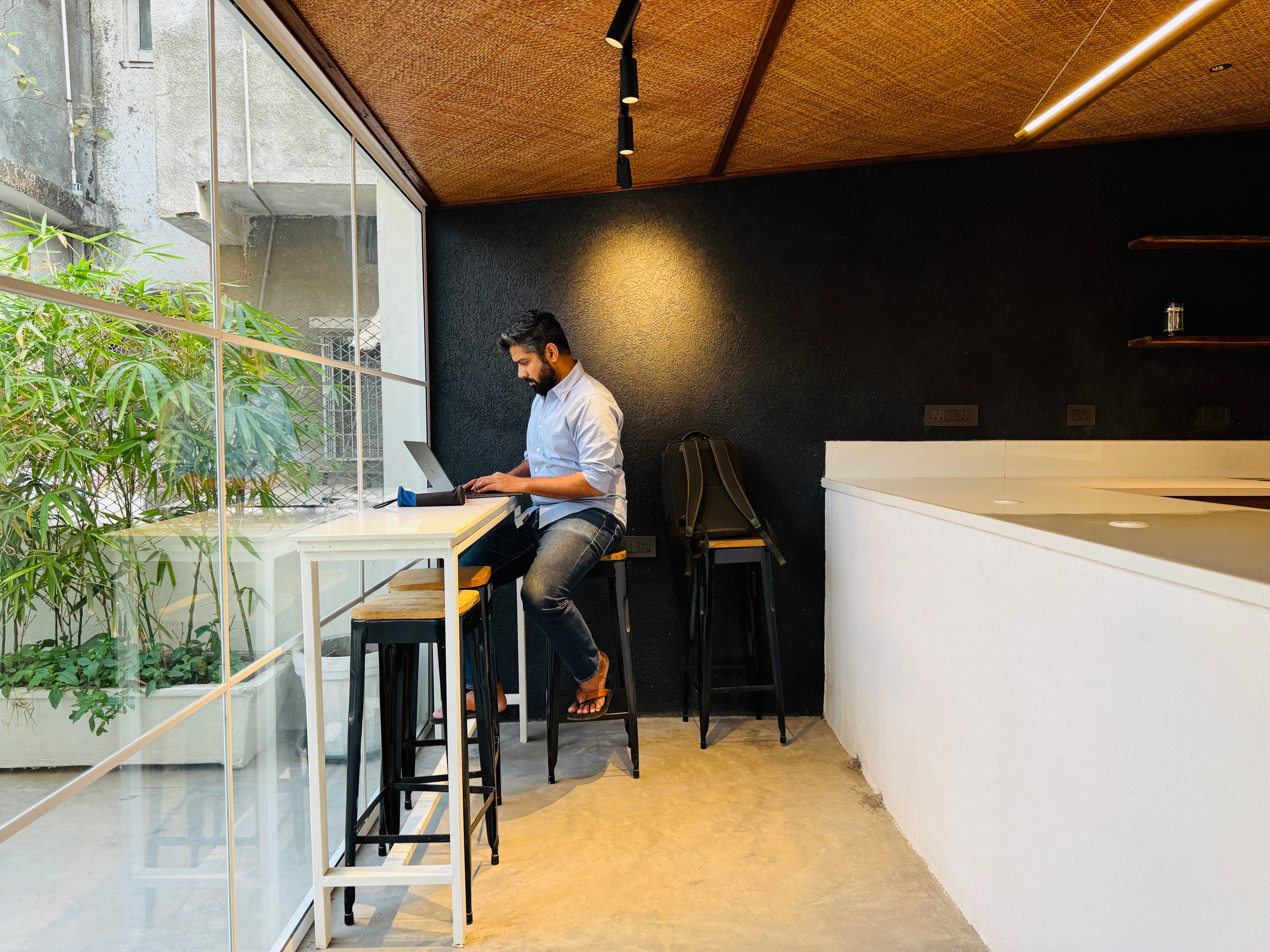 Backyard office, specifically designed for the creative minds that need to look out the window and ponder to create ideas!