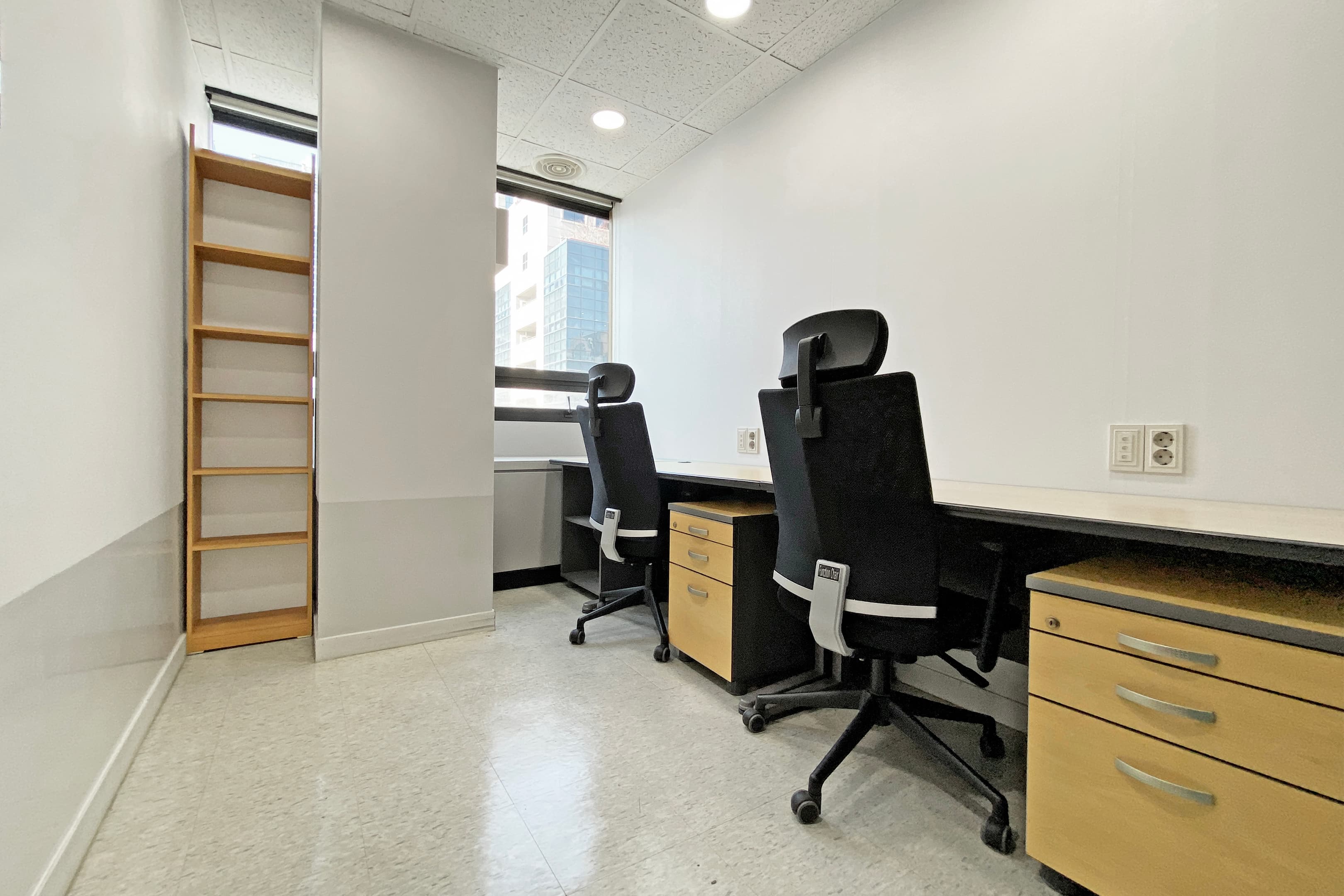 Private office 2 desks window side