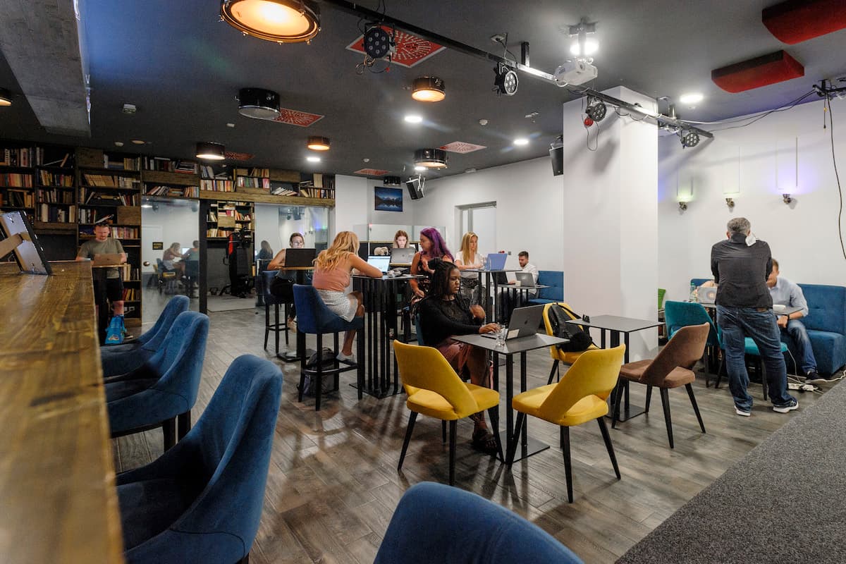 Eat, talk, listen to music, work, whatever in the Lounge