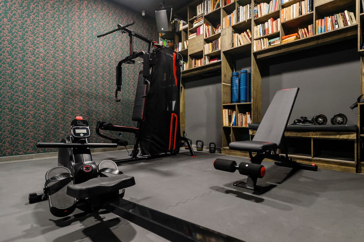 Hit the "home gym" any time of day for a workout.