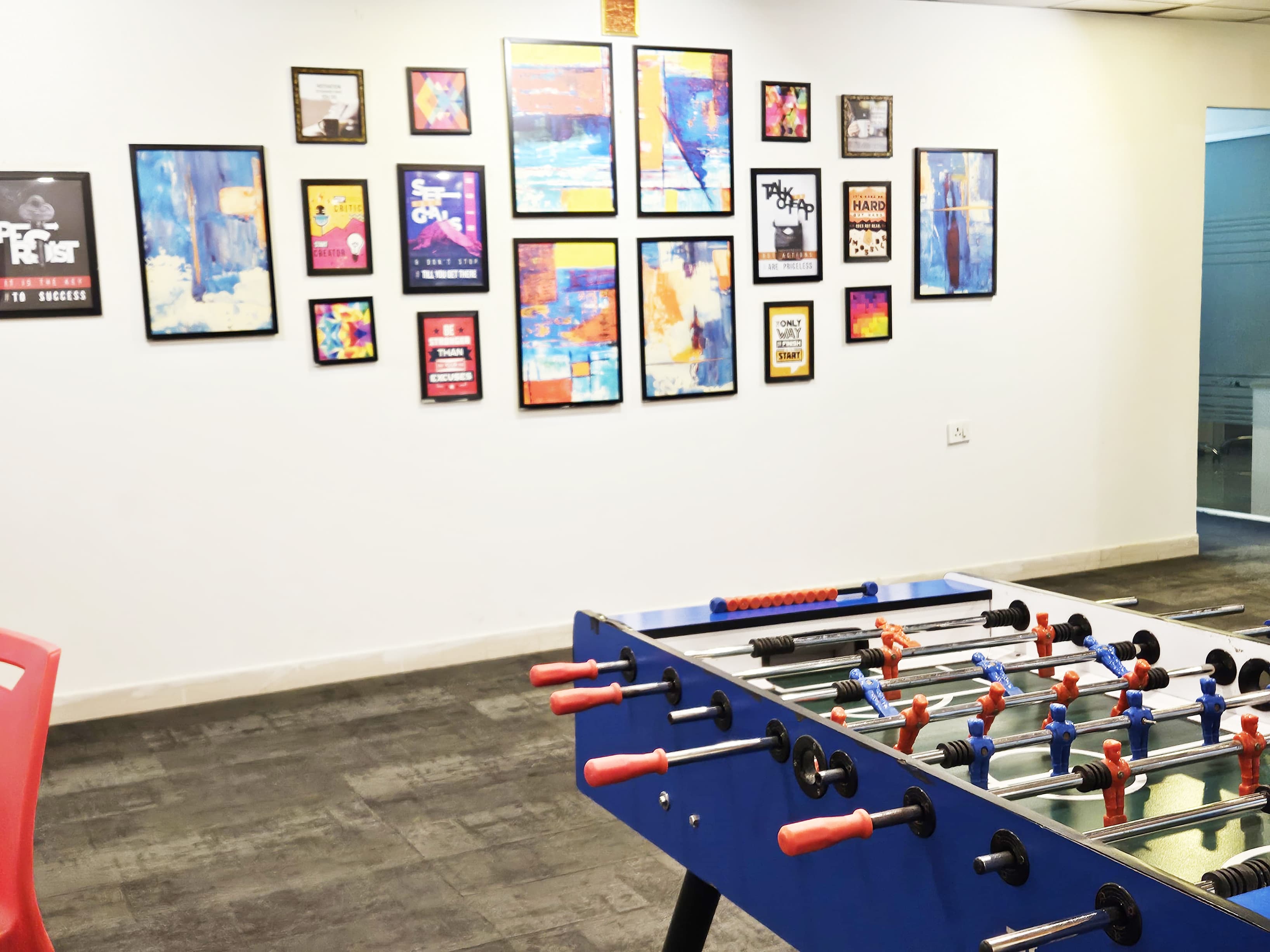 Play Area in Best coworking space Gachibowli Hitech city for startups shared office for IT companies Manager cabin Day pass