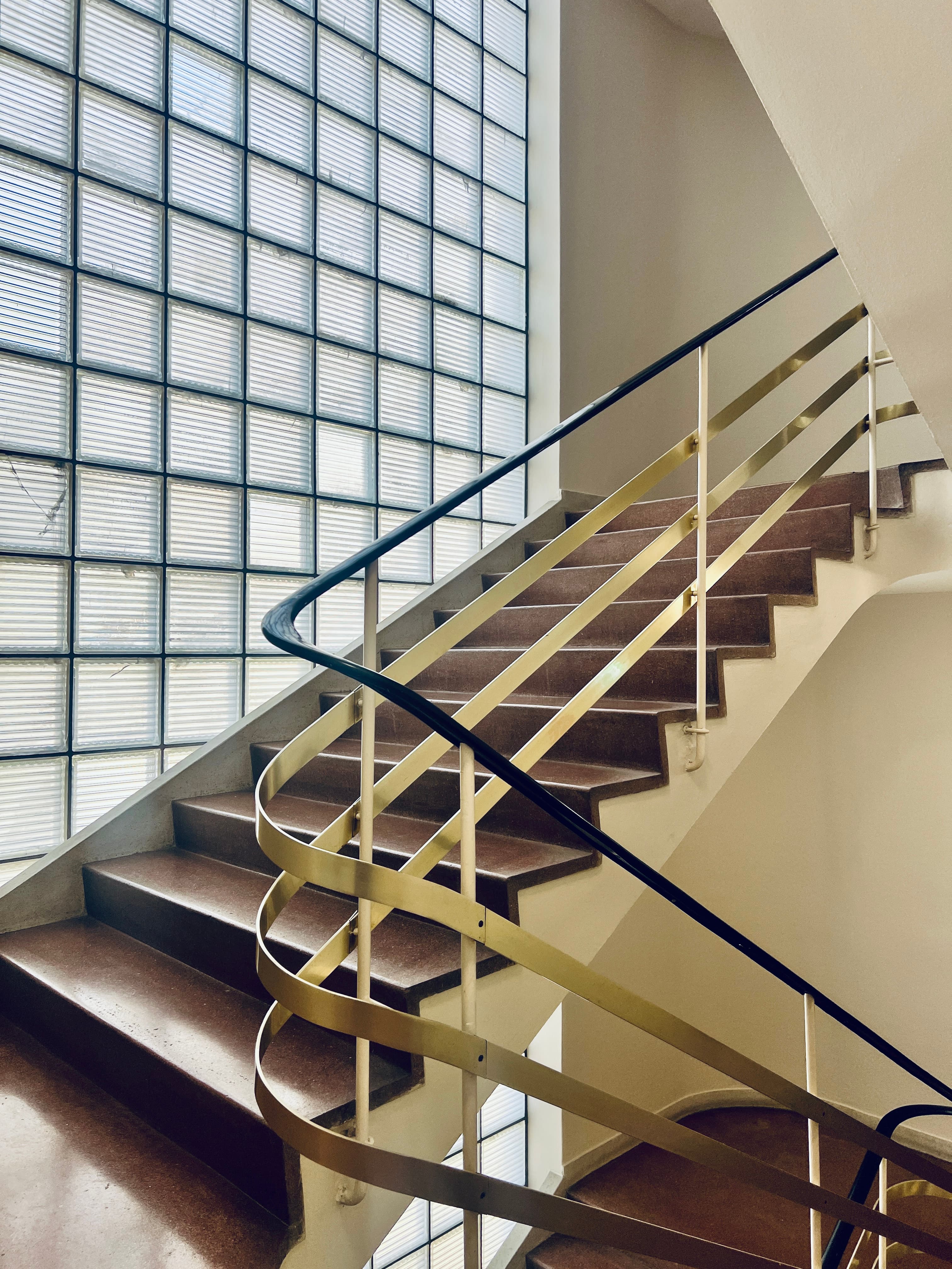 Stairs next to the elevator