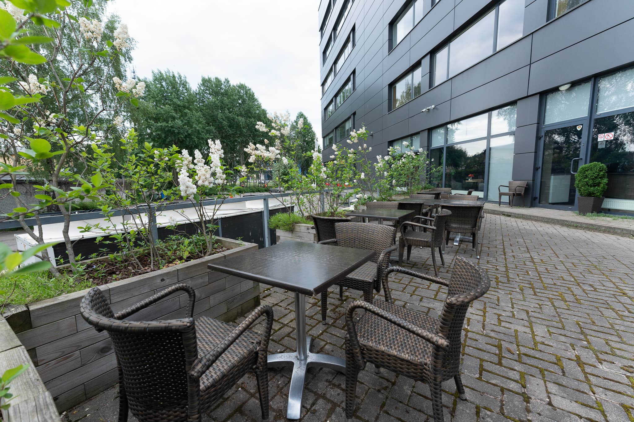 Spacious outdoor dining area