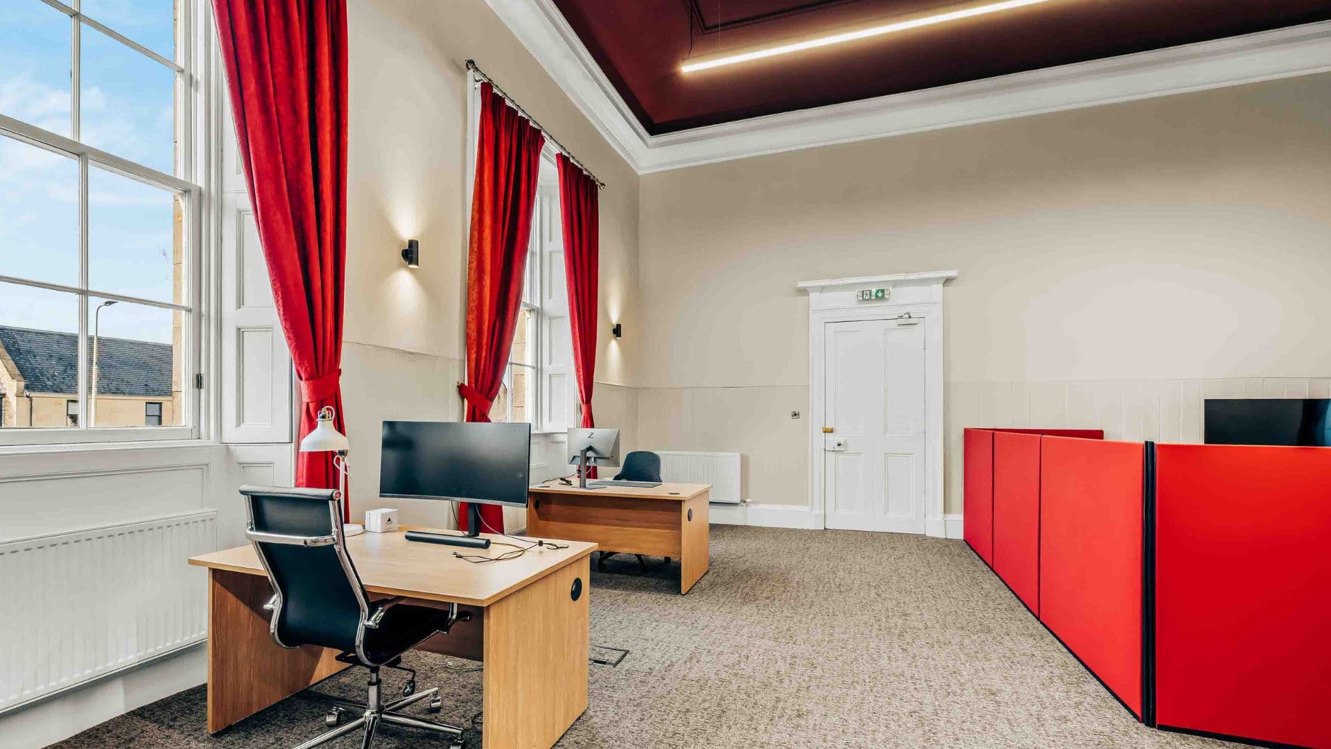 The original court room is our largest private office for up to ten people