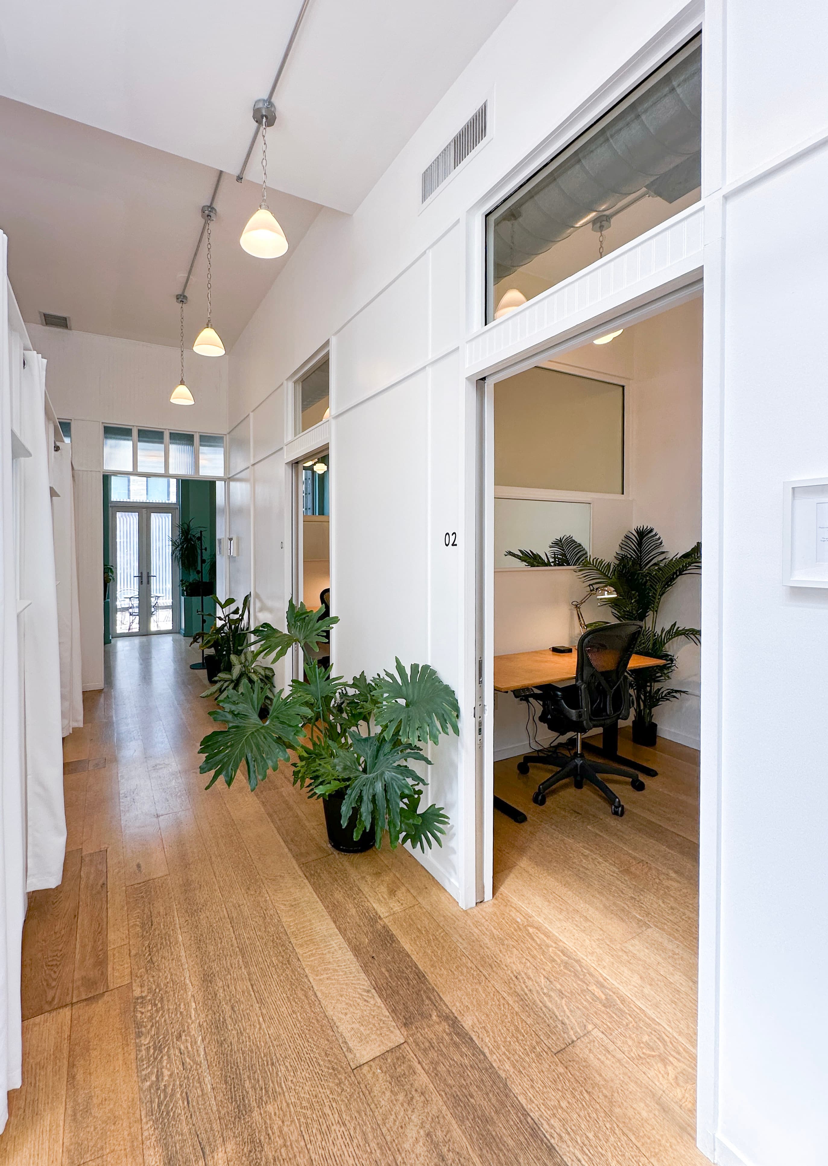 Private offices with windows and natural light