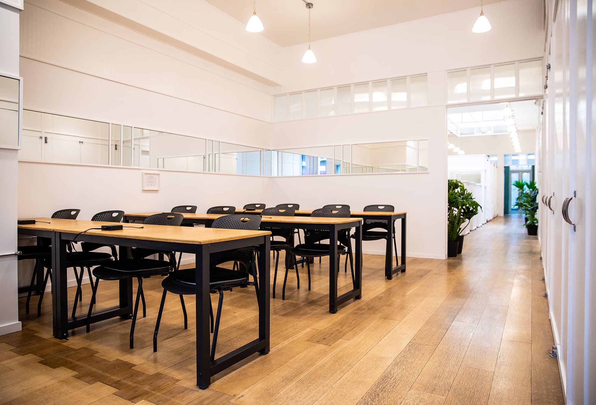 Flex seats at the front of the space in our focused work areas