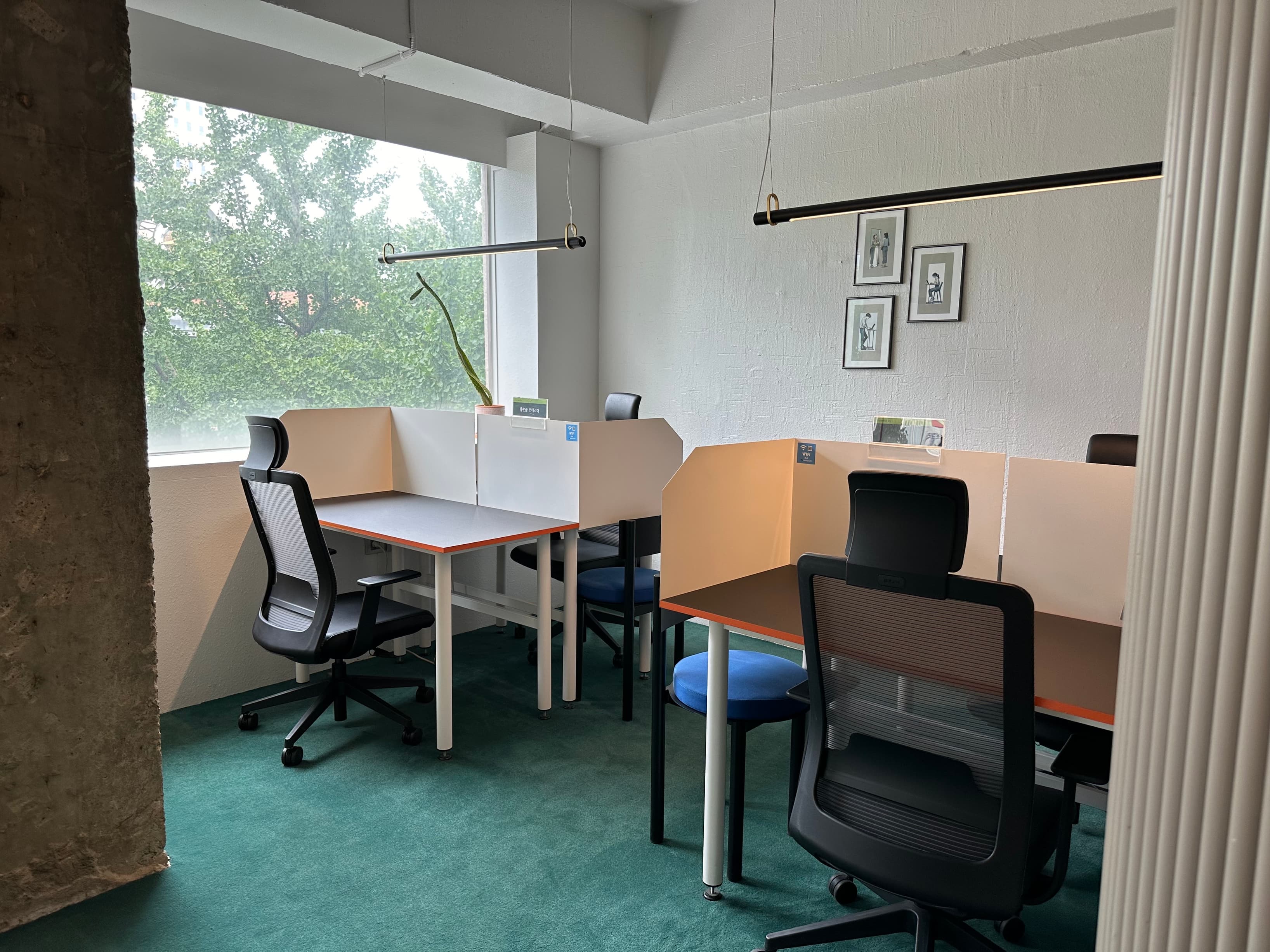 Co-working space dedicated desks