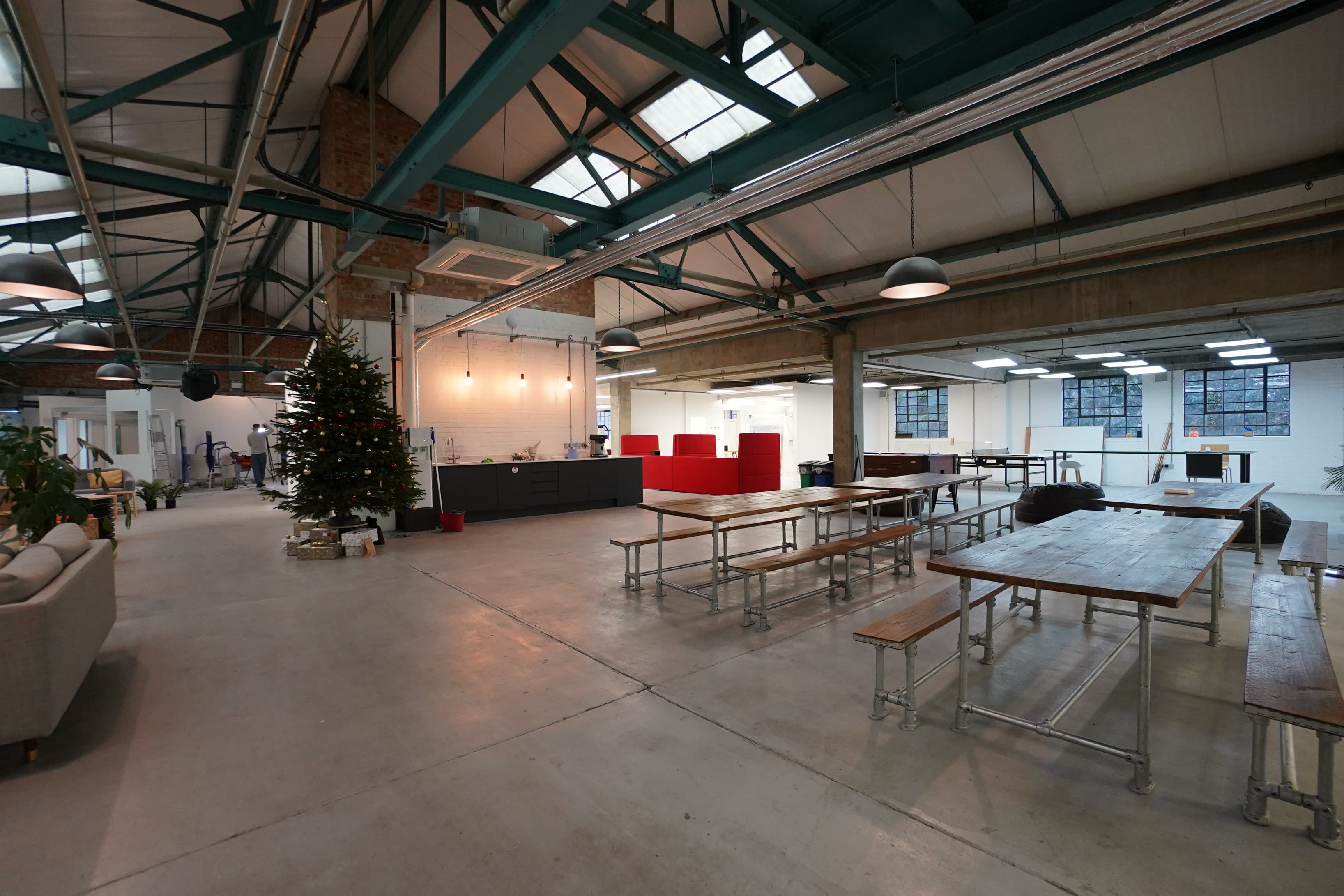 Open kitchen and games space