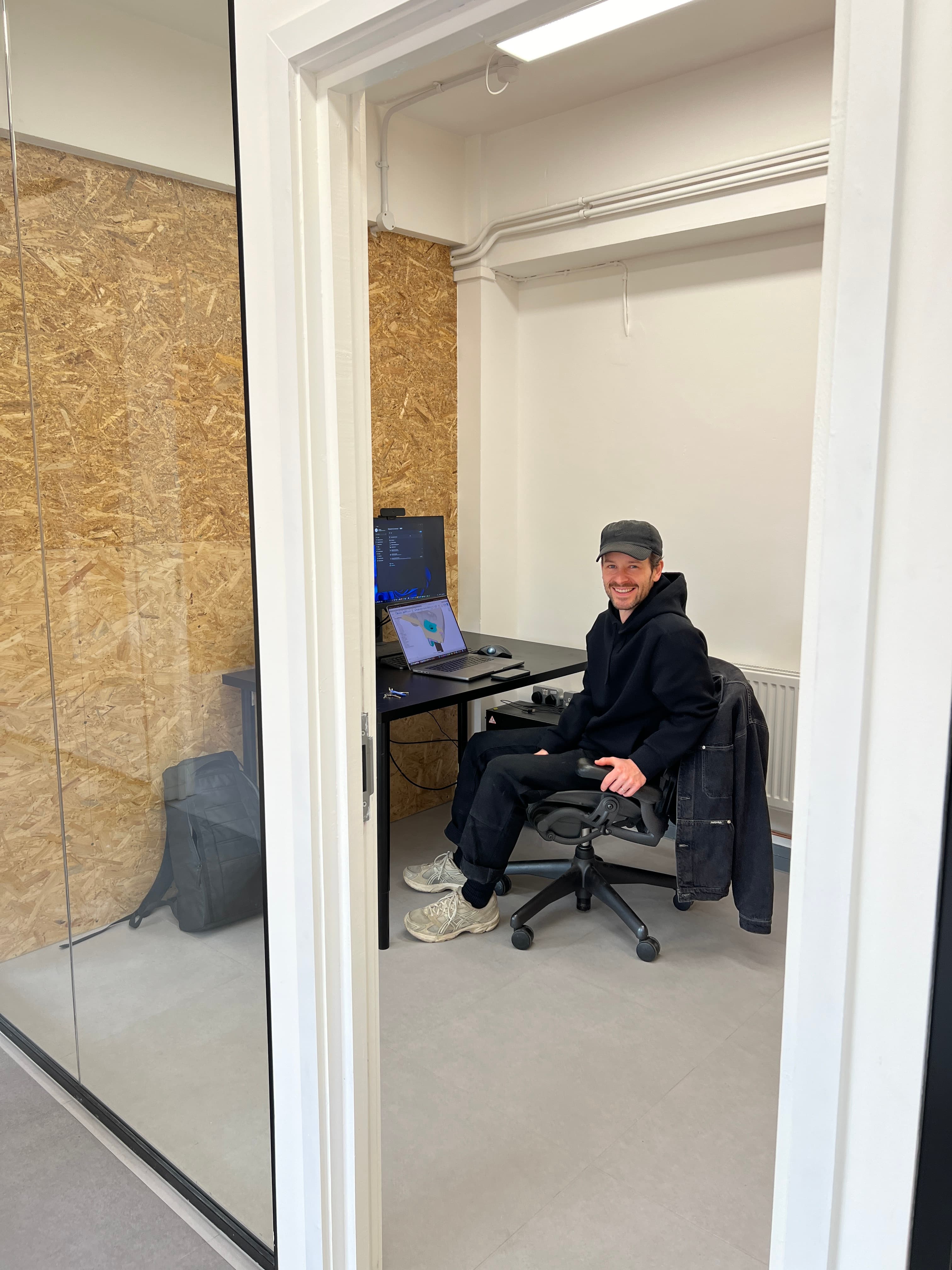 Ian in a small office