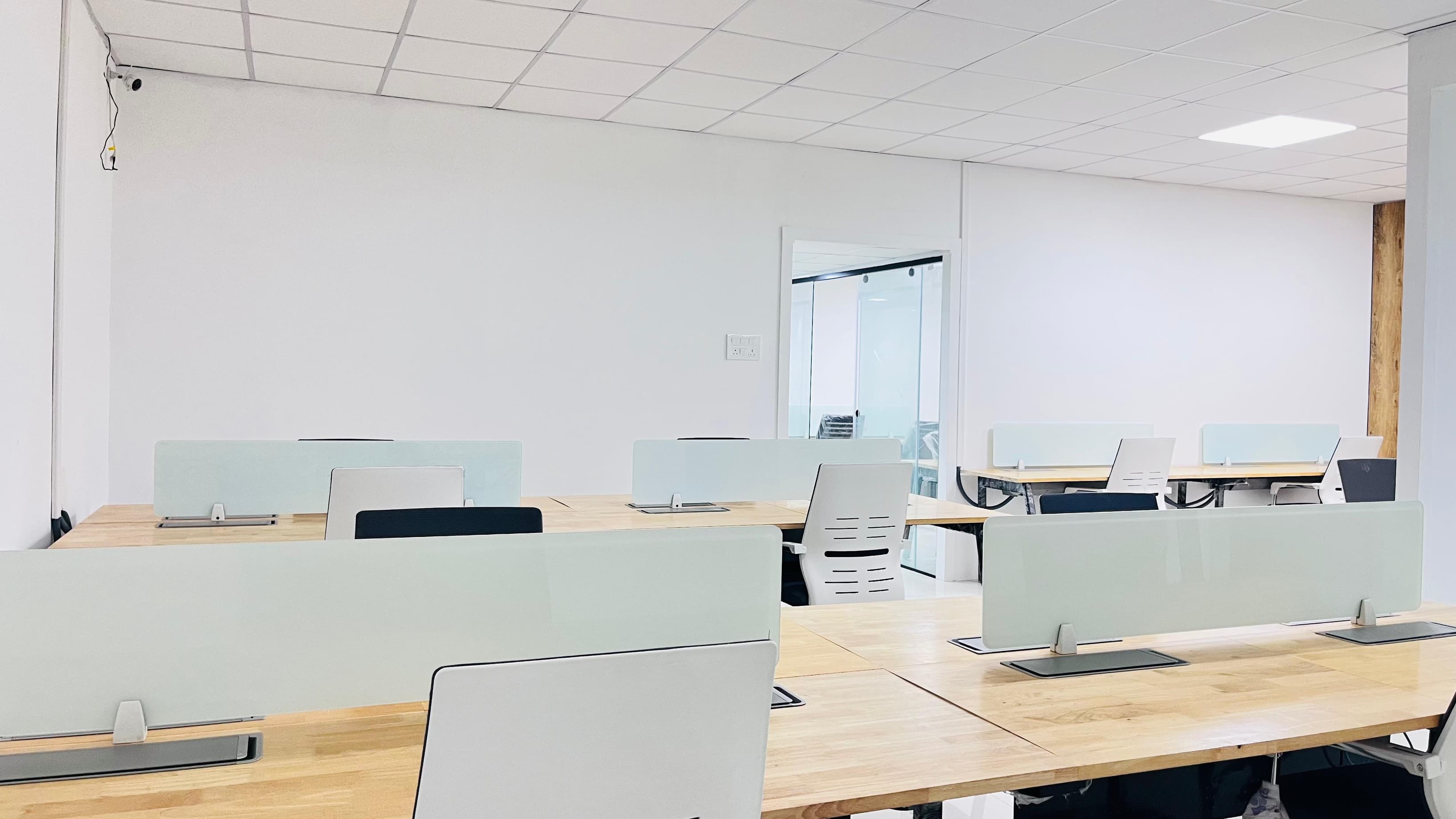 A seater cabin ideal for small teams, offering a secure and dedicated workspace with ergonomic furniture, high-speed 