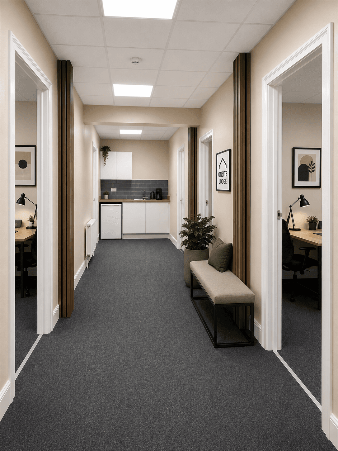 Hallway, waiting room Hallway, waiting room