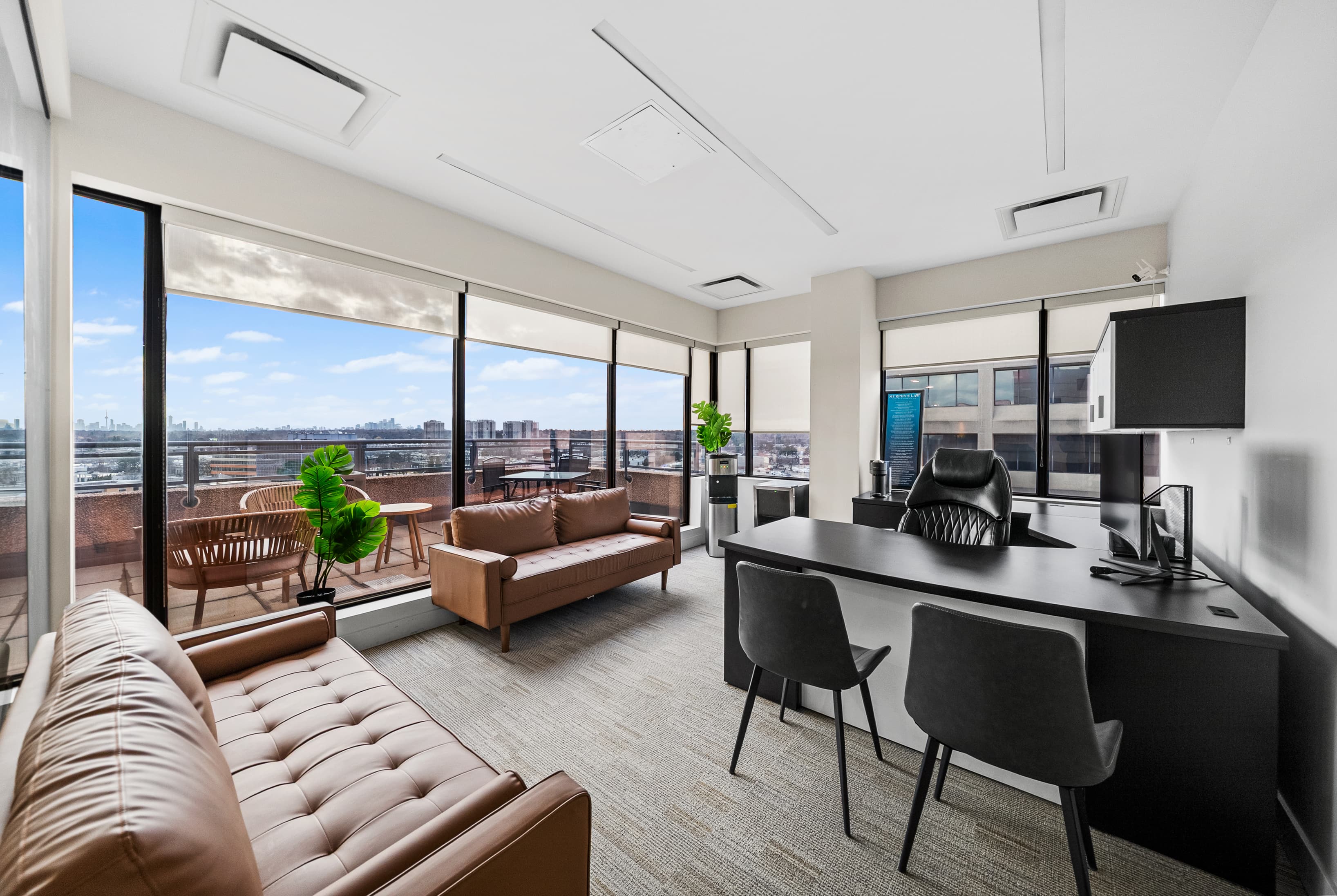 Private Office, floor to ceiling windows Private Office, floor to ceiling windows