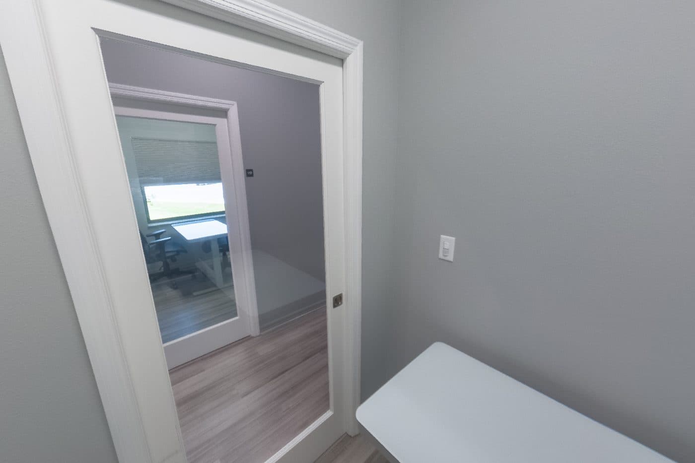 Representative small one-person office (Mango Space Lutz), shown empty. Westshore offices are similar in size. Representative small one-person office (Mango Space Lutz), shown empty. Westshore offices are similar in size.
