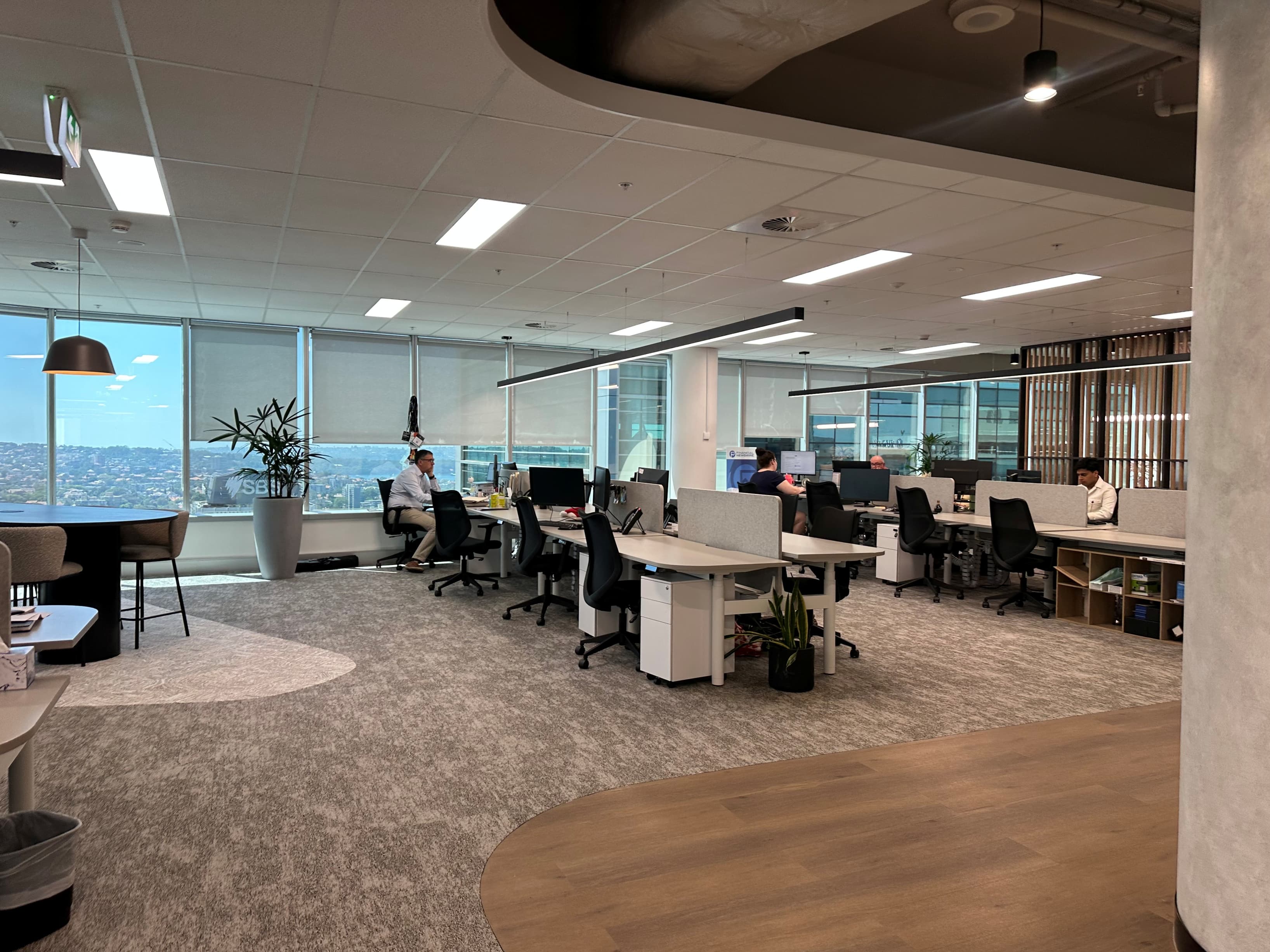 Full bay with 8 furnished desks available Full bay with 8 furnished desks available