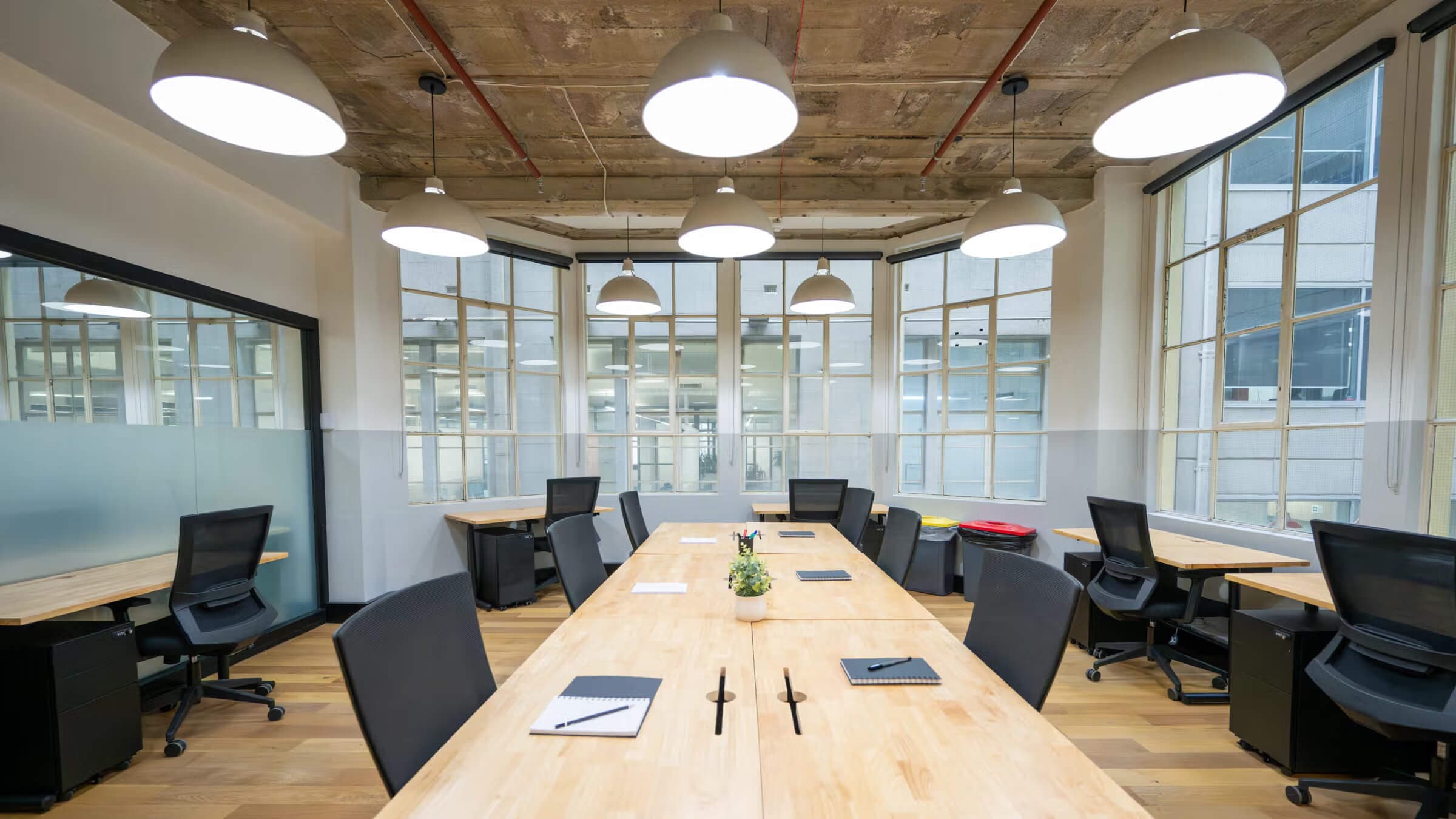Collaborative breakout lounge and communal working space. Collaborative breakout lounge and communal working space.