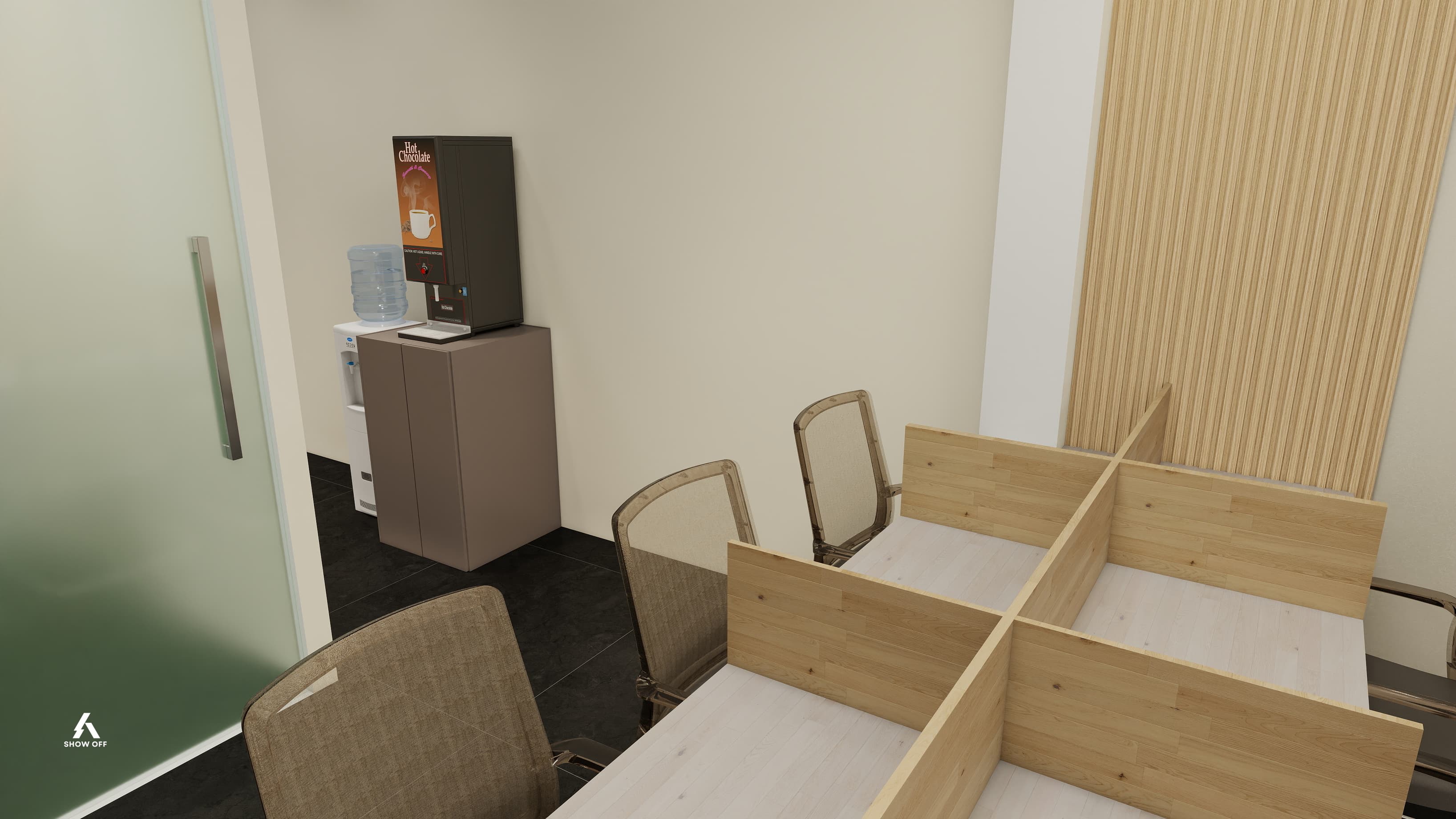 Workstation Tables + Nescafe Machine Workstation Tables + Nescafe Machine