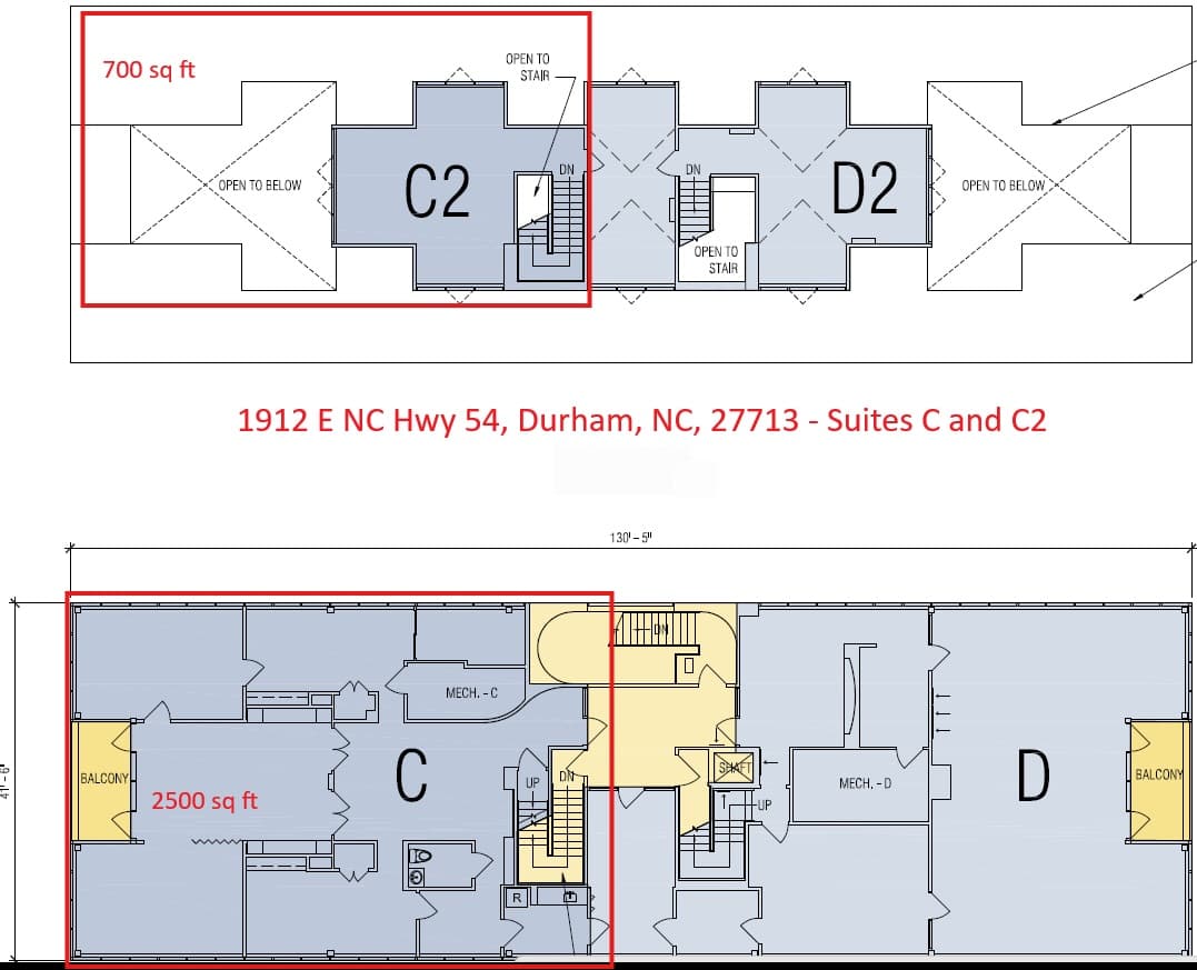 Floor plan for Suites C & C2 Floor plan for Suites C & C2