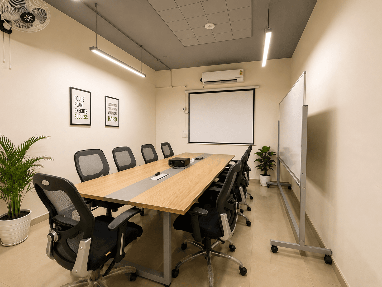 Professional conference room for client meetings, presentations, and team discussions, fully equipped. Professional conference room for client meetings, presentations, and team discussions, fully equipped.