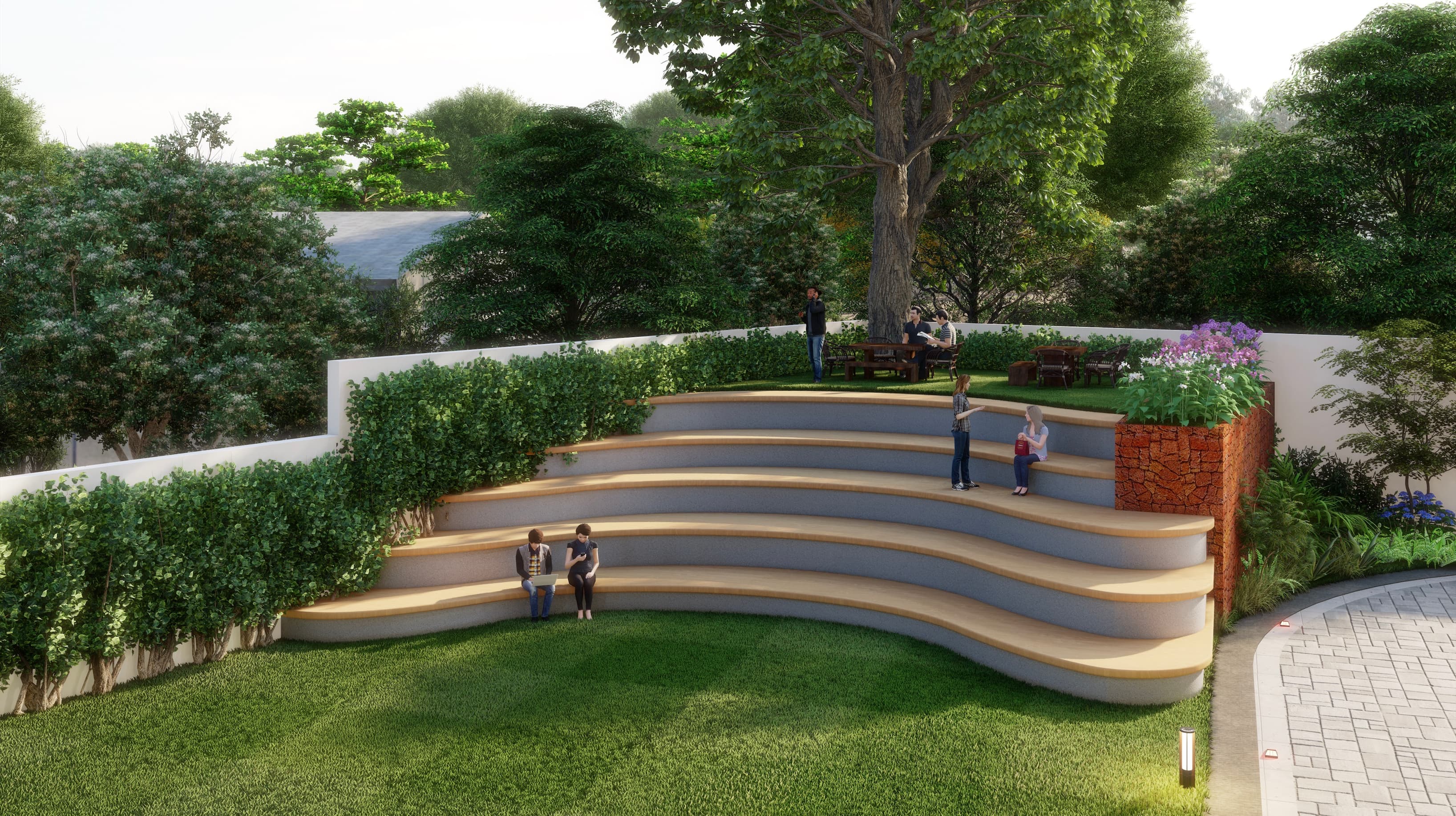 Open lawn with auditortum Open lawn with auditortum