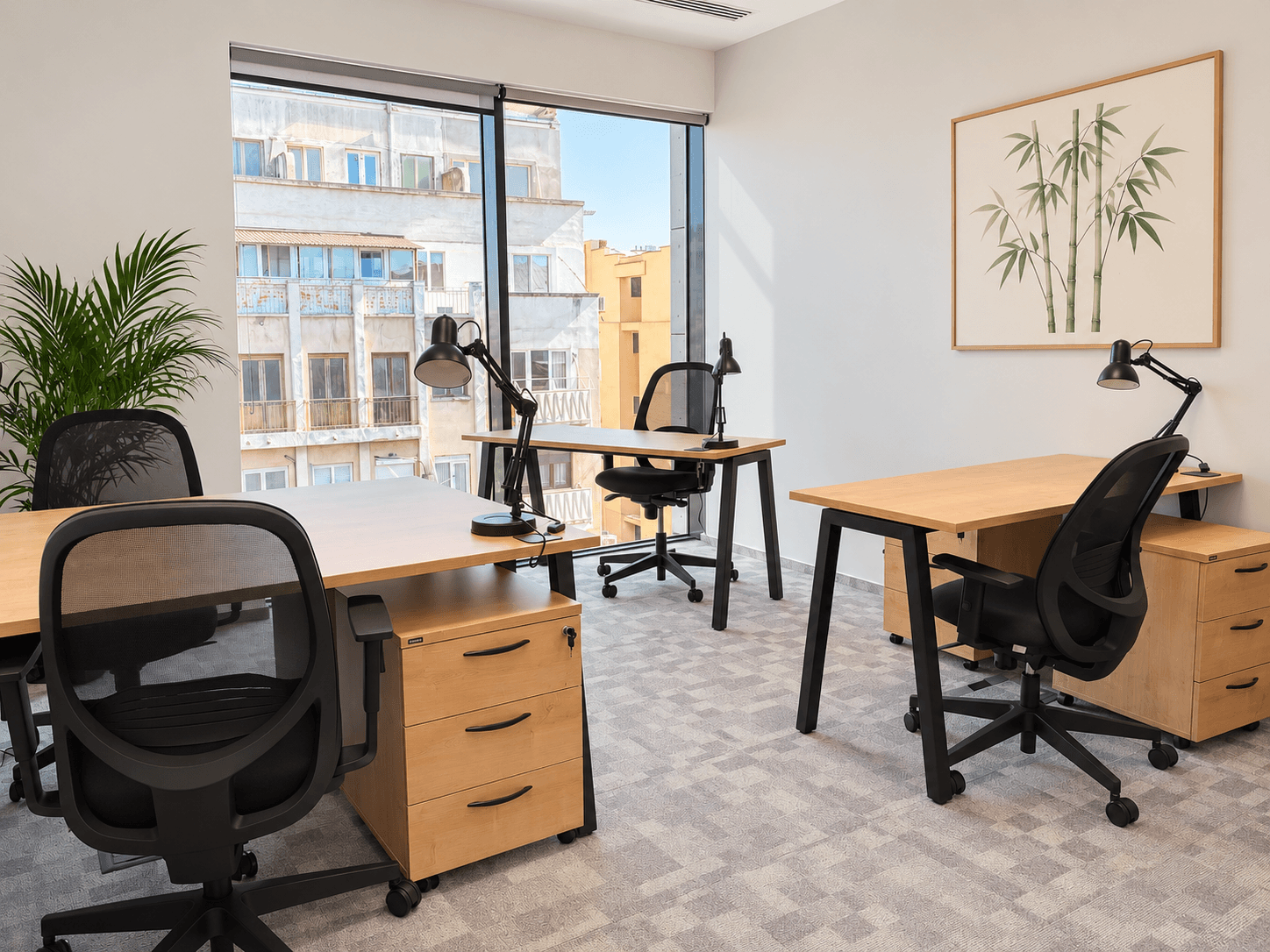 office with 4 workstations office with 4 workstations