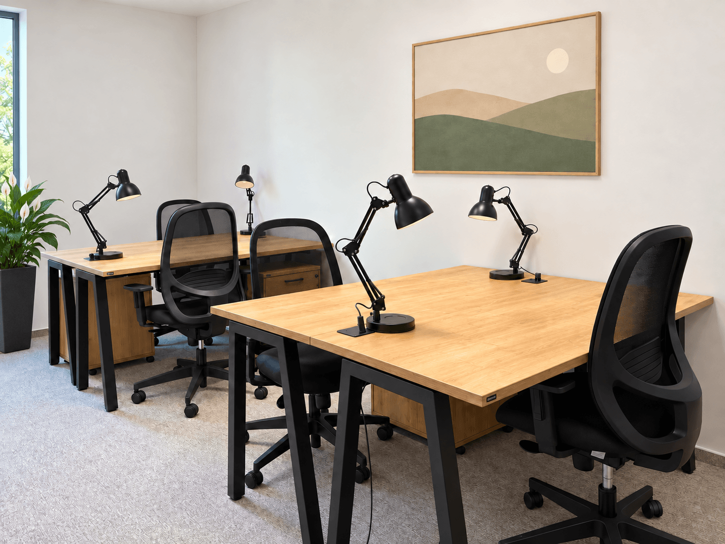 office with 4 workstations office with 4 workstations